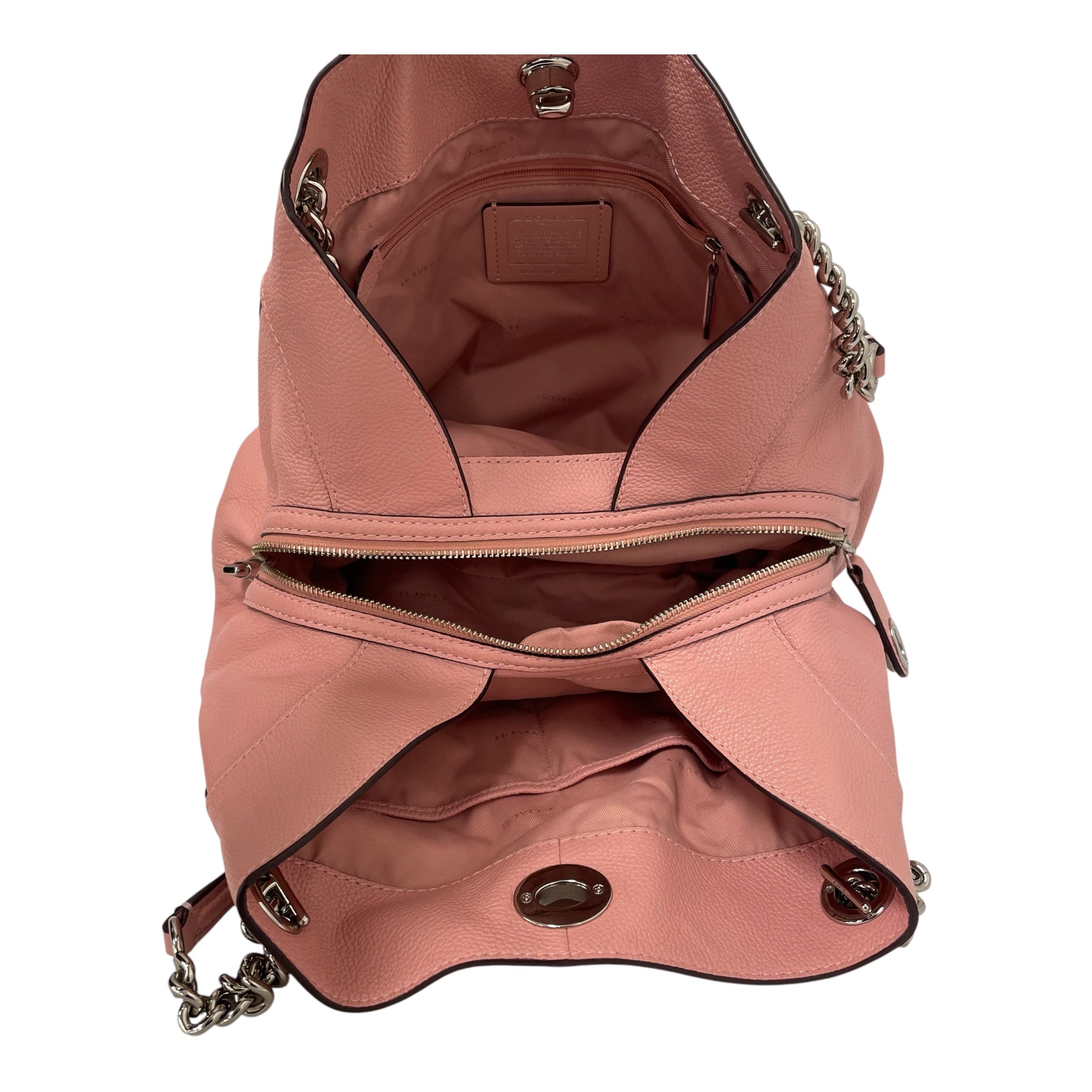 COACH/Hand Bag/Leather/PNK/edie turnlock view 3