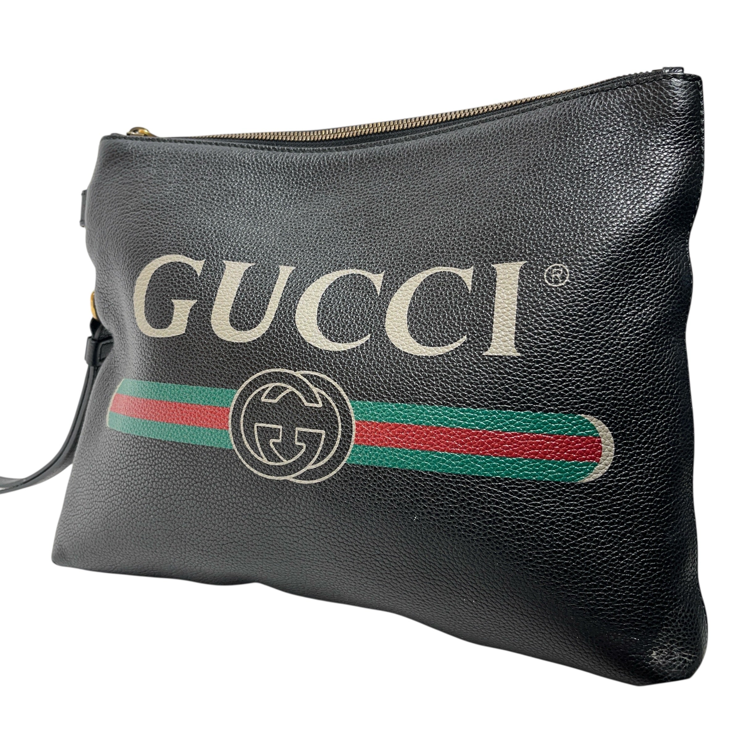 GUCCI/Pouch/Stripe/Leather/BLK/POUCH view 1