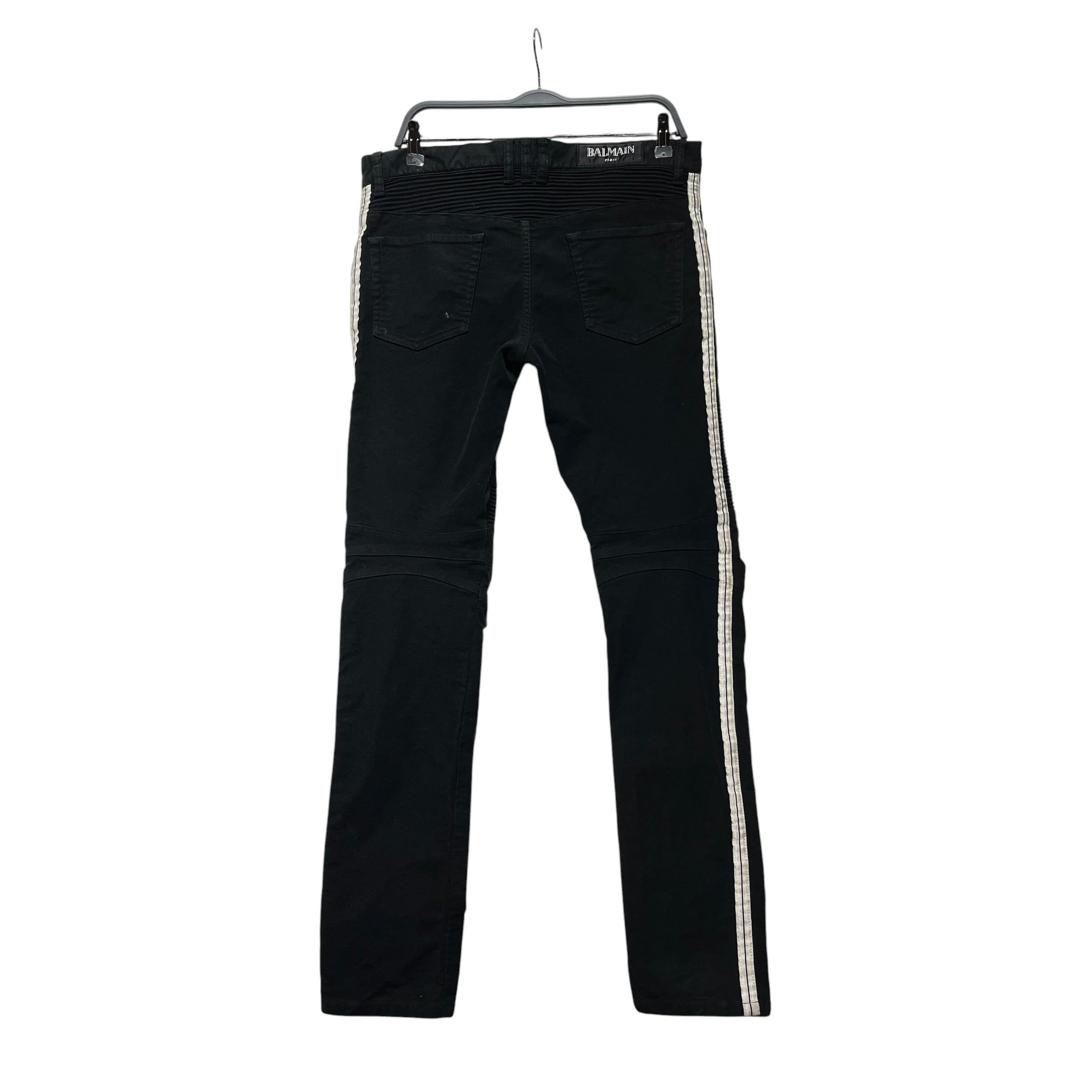 BALMAIN/Skinny Pants/31/Cotton/BLK/MOTO JEANS view 2