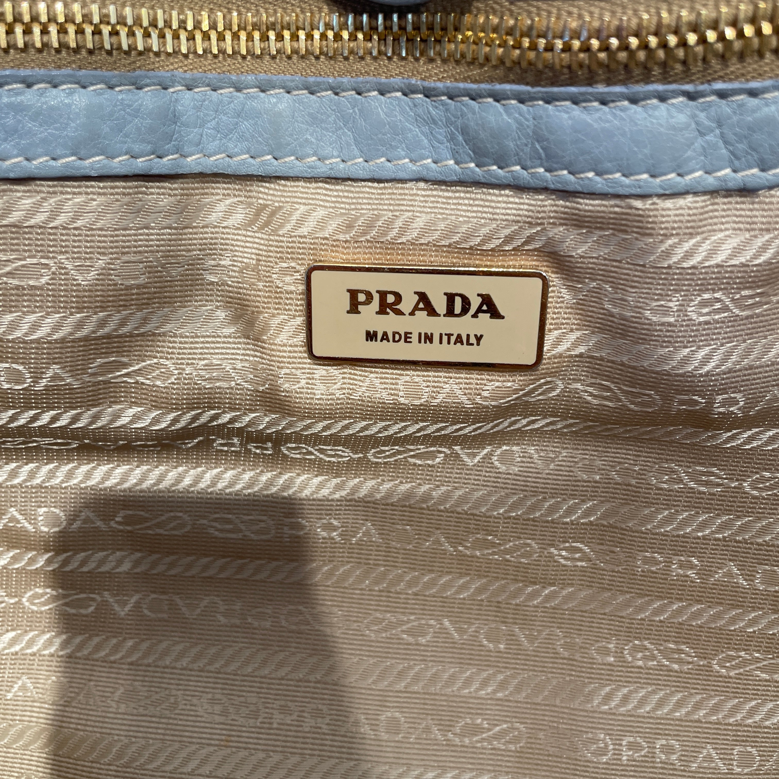 PRADA/Hand Bag/Nylon/BLU/Canapa Canvas Leather Tote view 4