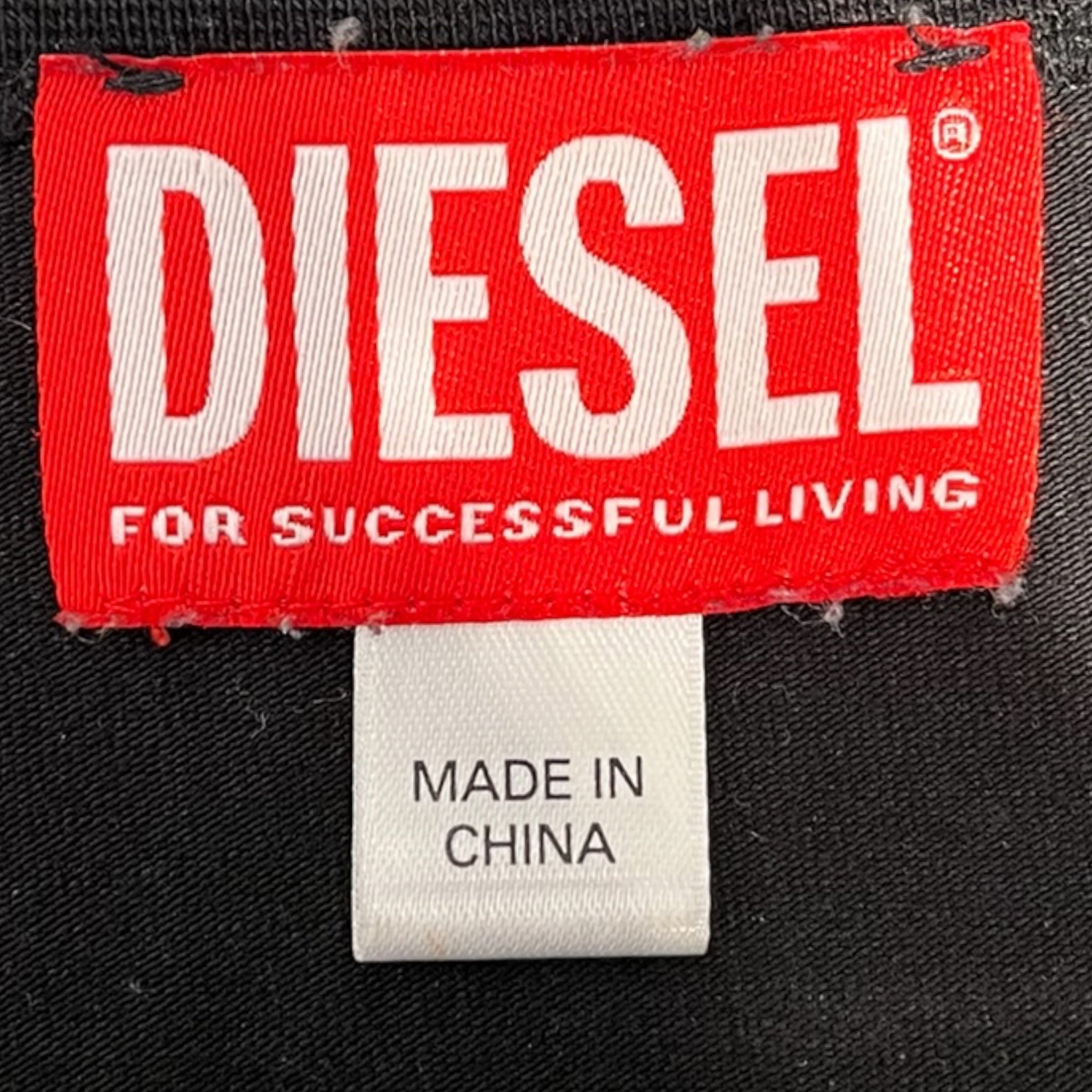 DIESEL/T-Shirt/S/Cotton/BLK/D LOGO CENTER WHOLE view 3