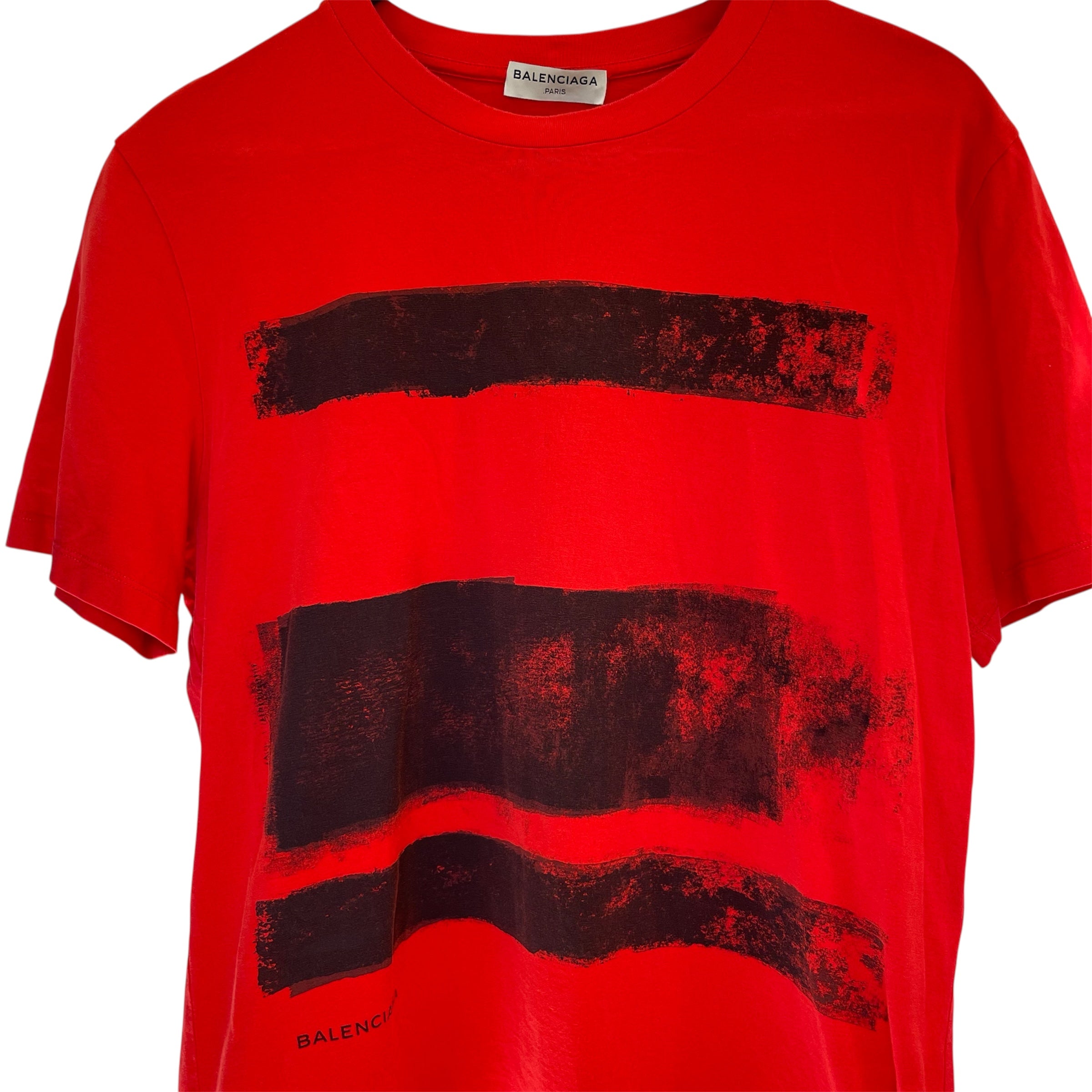 BALENCIAGA/LS T-Shirt/M/Cotton/BRW/DISTRESSED/GRAY LOGO view 3