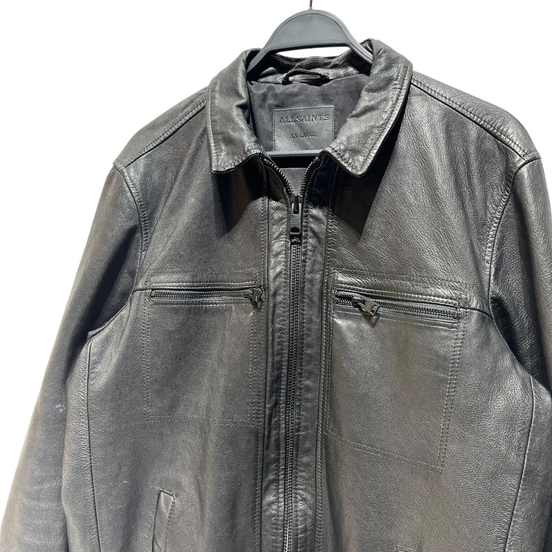ALLSAINTS SPITALFIELDS/Leather Jkt/XXL/Leather/BLK/