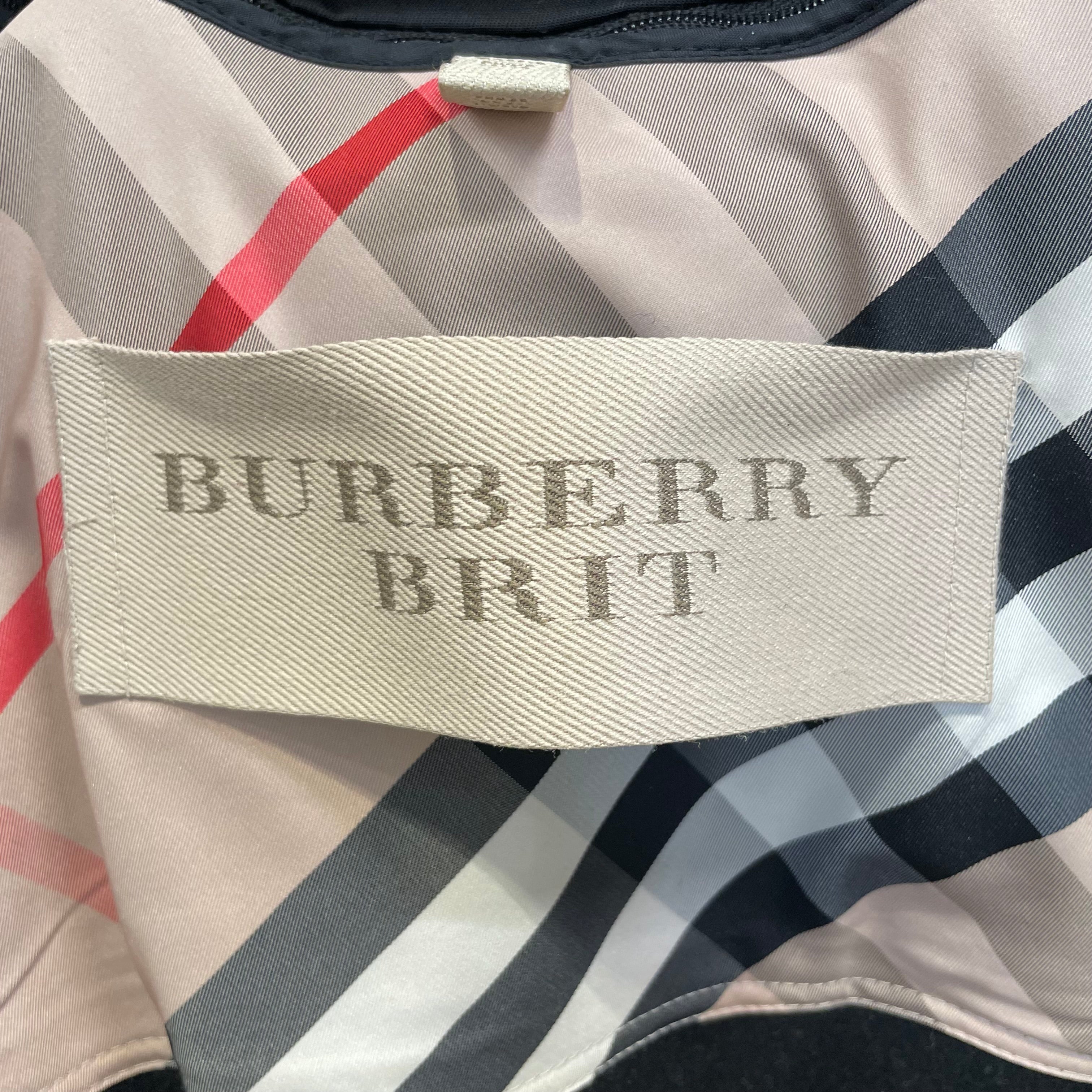 BURBERRY BRIT/Windbreaker/4/Cotton/BLK/HOODED W PLAID CUFFS view 4
