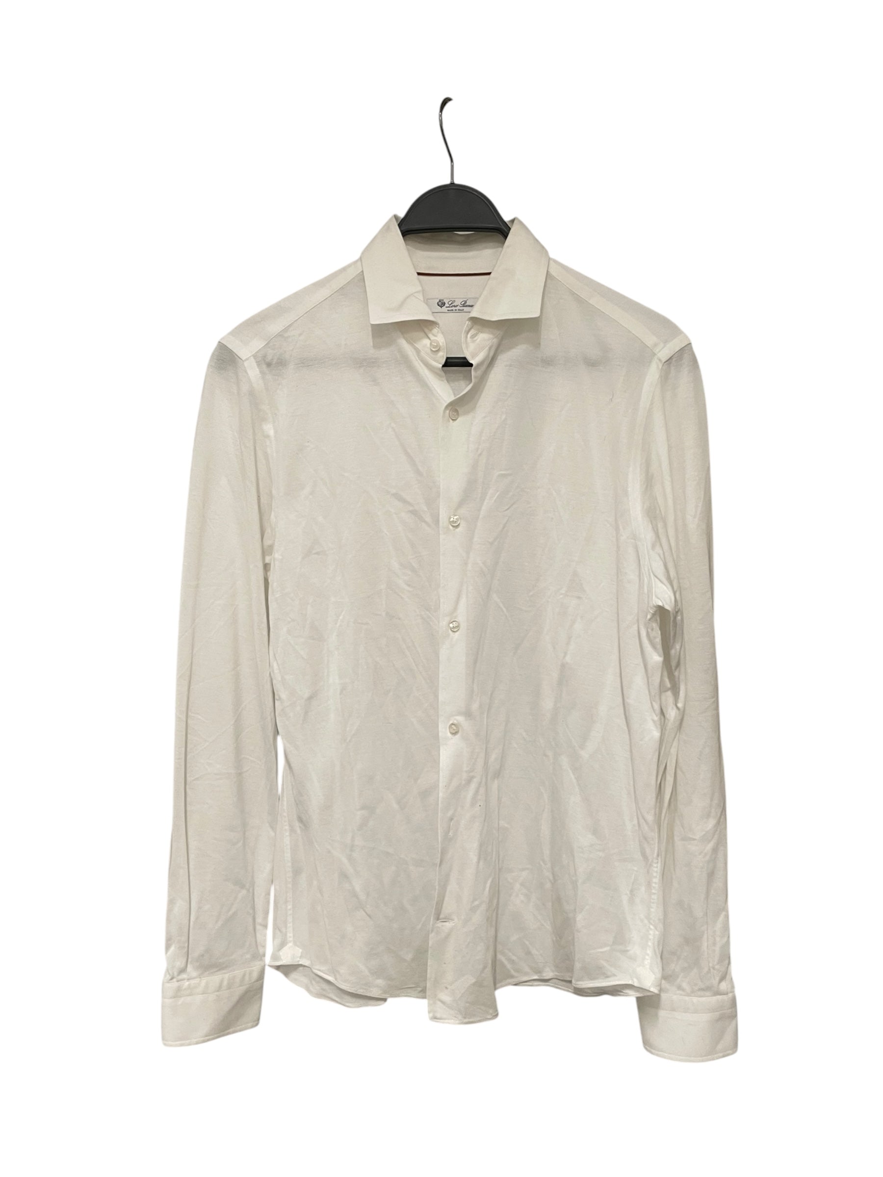 Loro Piana/LS Shirt/M/Cotton/WHT/CLASSIC BUTTON UP view 1