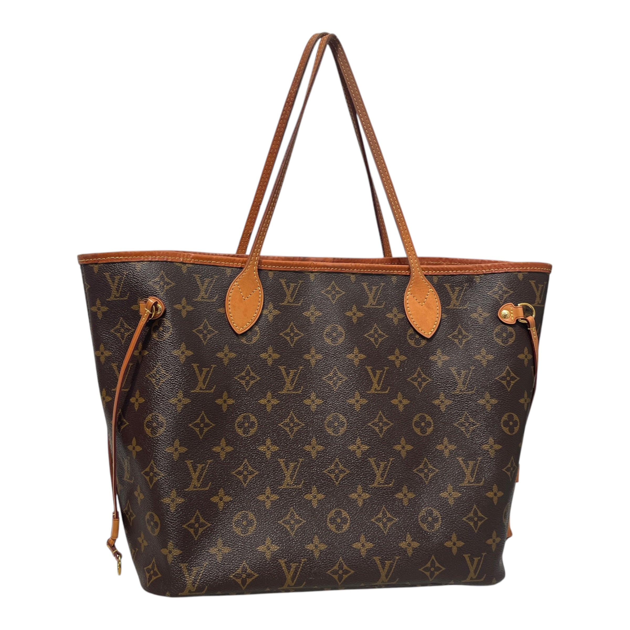 LOUIS VUITTON/Tote Bag/Monogram/Leather/BRW/Neverfull MM view 3