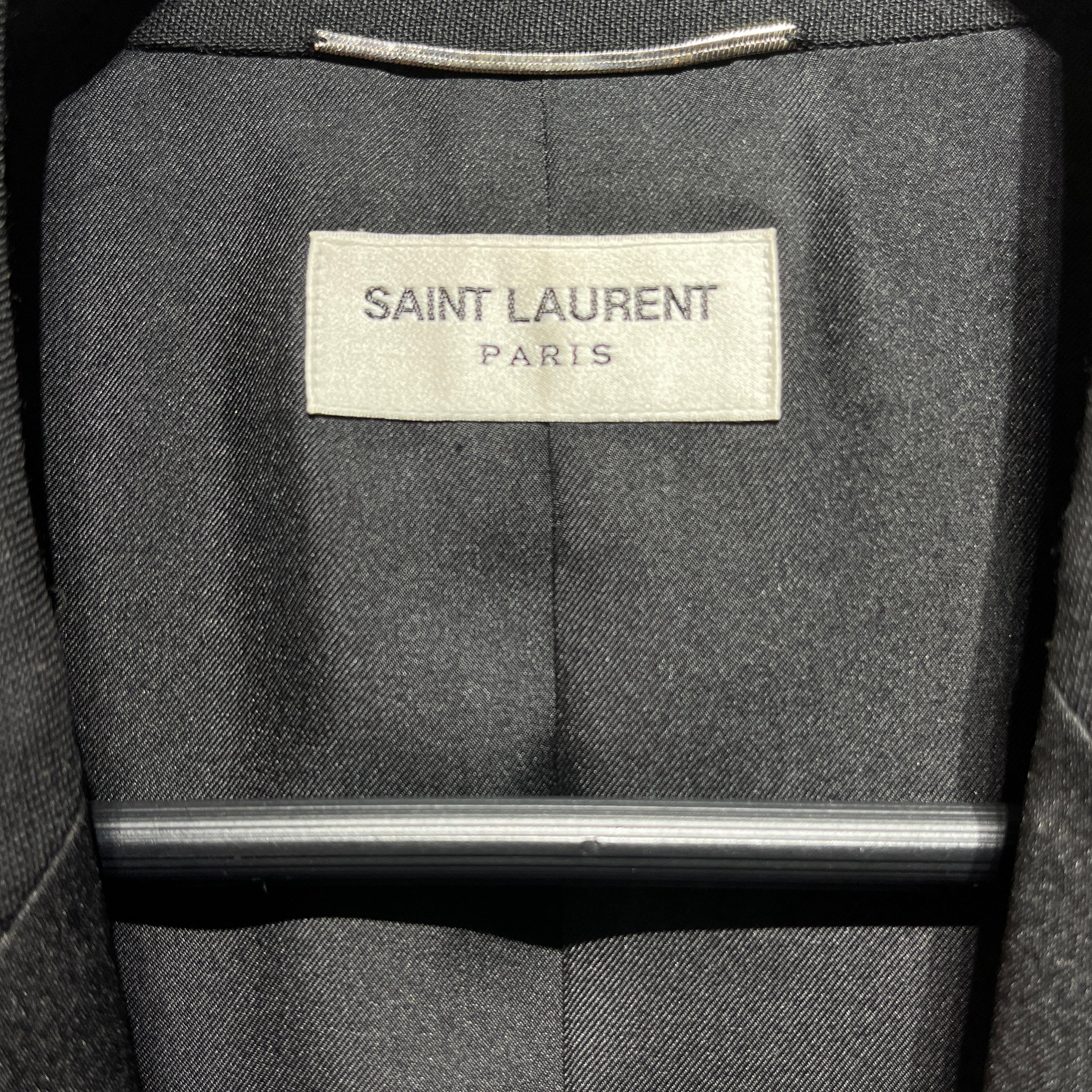 SAINT LAURENT/Tailored Jkt/52/Wool/BLK/SMOKING view 2