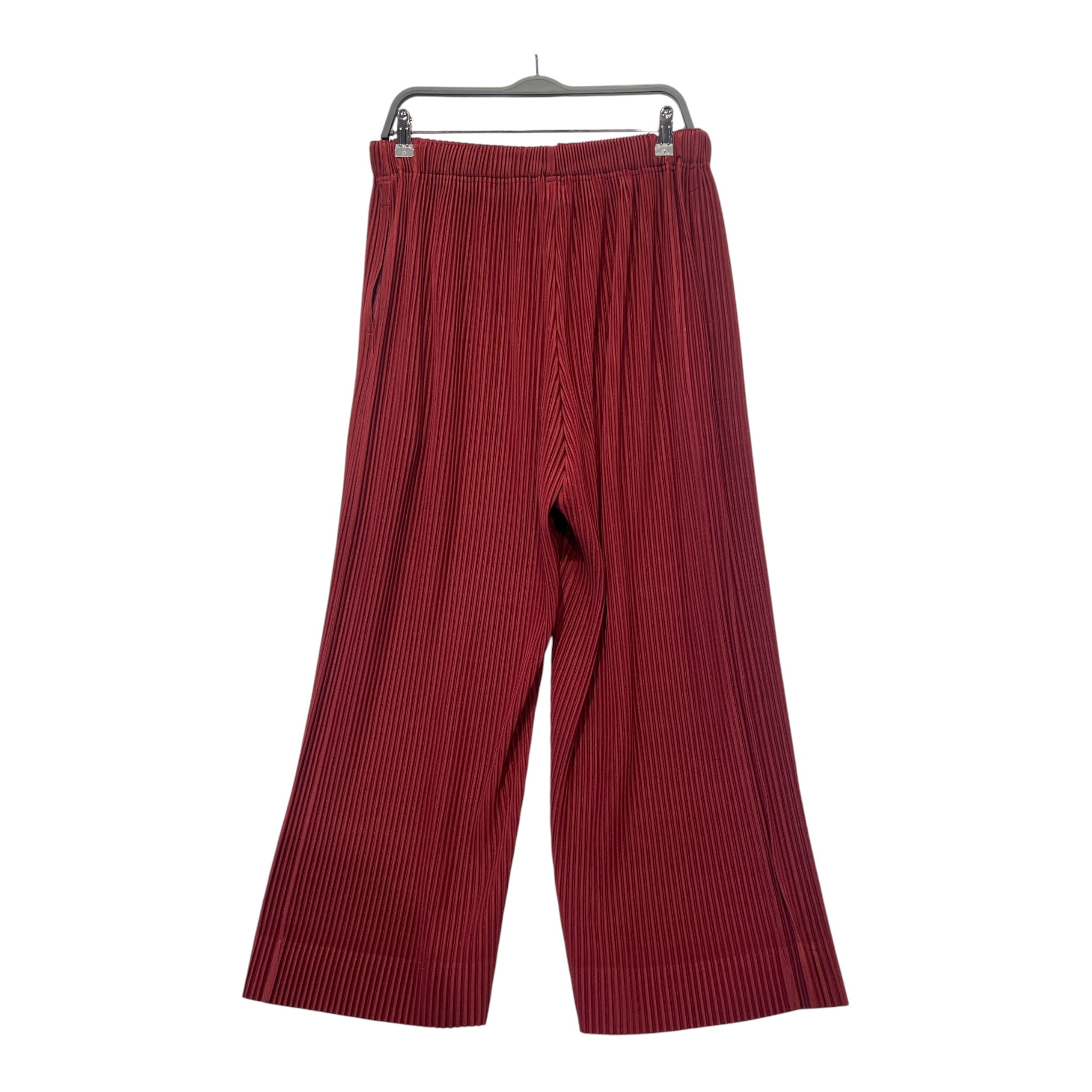 HOMME PLISSE ISSEY MIYAKE/Pants/2/Polyester/RED/nwt wide leg pleats view 2
