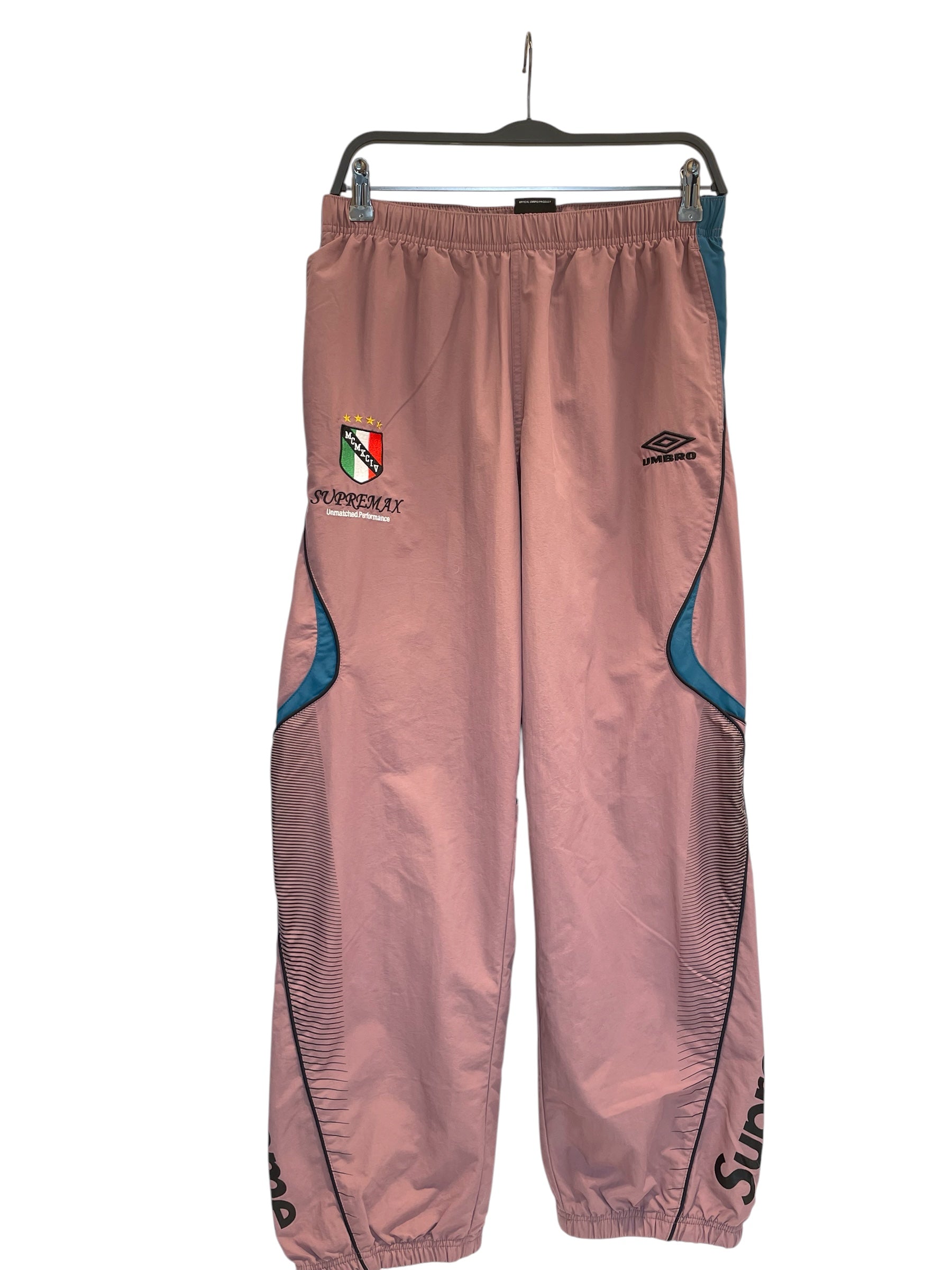 Supreme/UMBRO/Pants/S/Polyester/PNK/Graphic/BLUE ON SIDE view 1