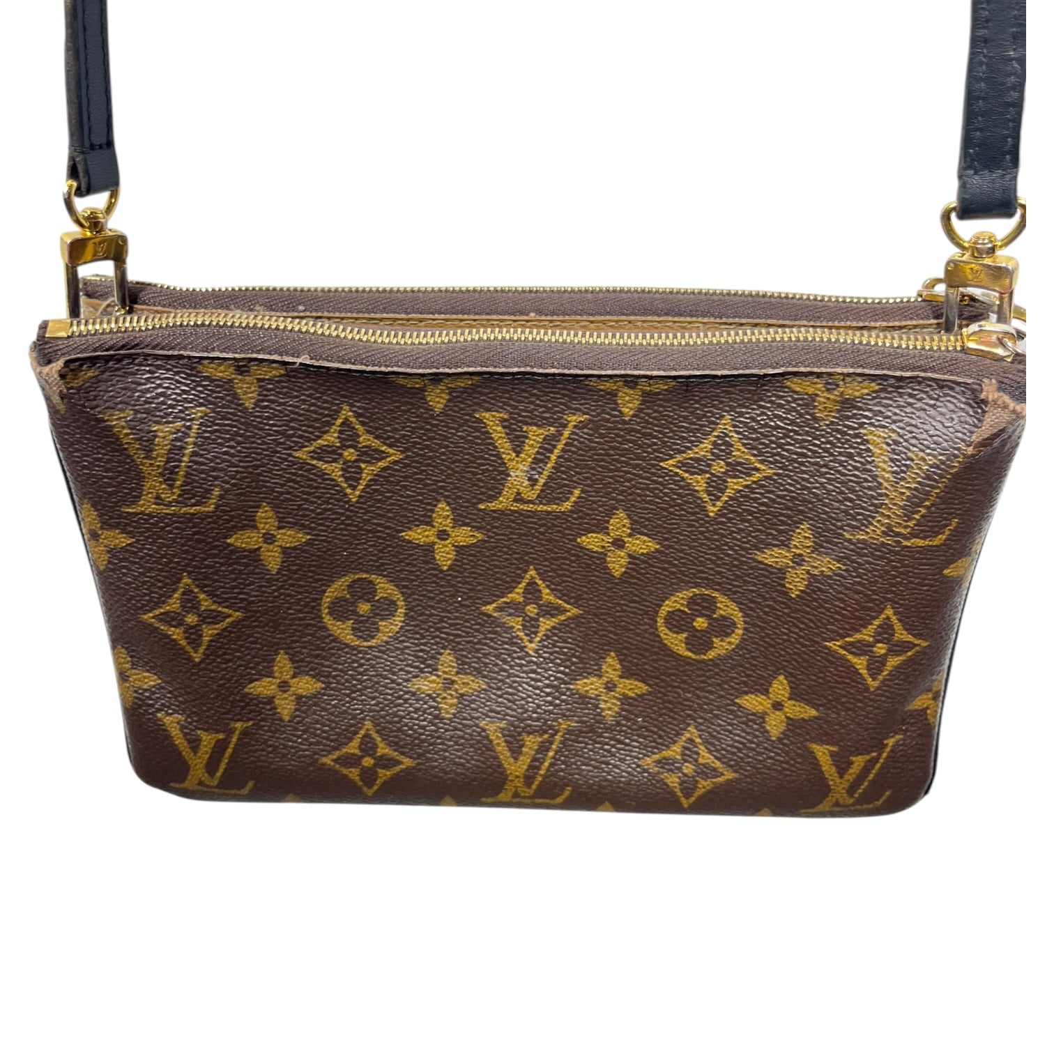 LOUIS VUITTON/Cross Body Bag/Monogram/Leather/BRW/Giant reverse double pochette view 4