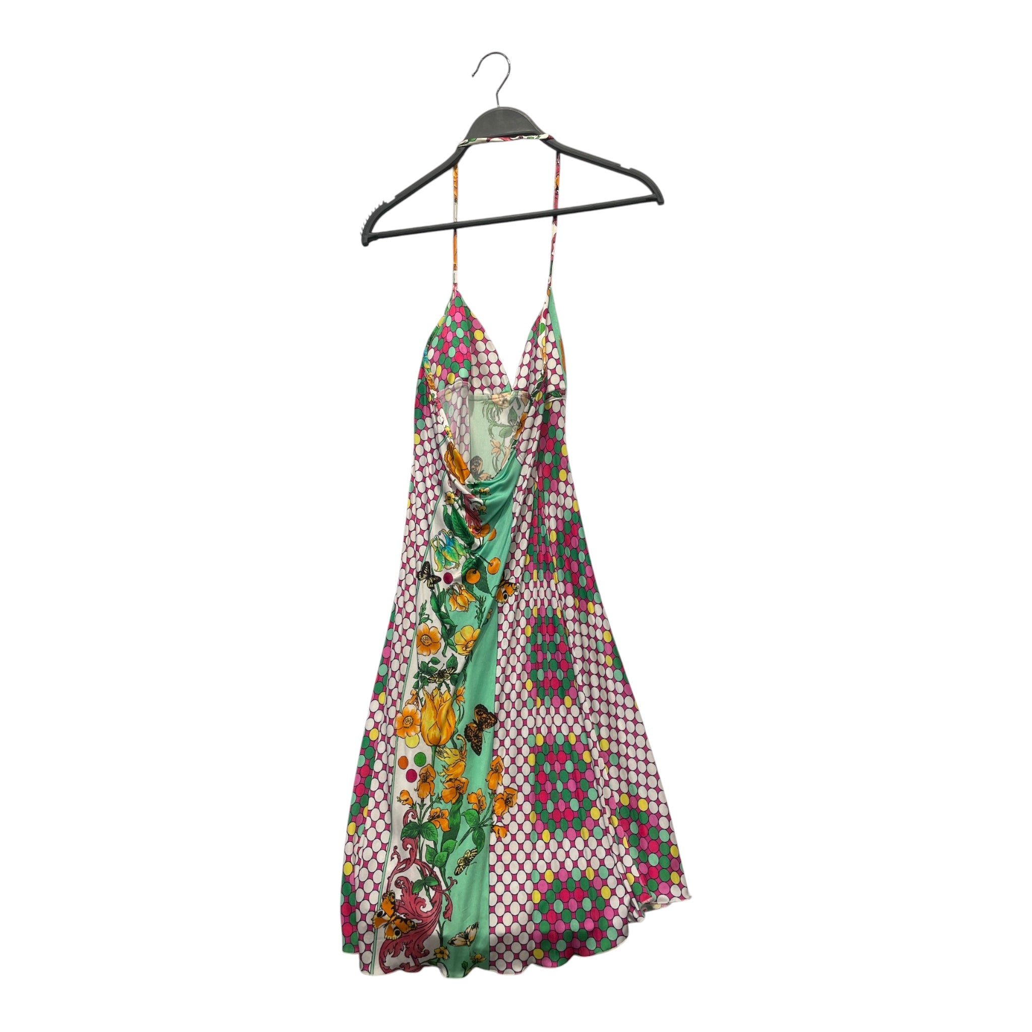VERSACE JEANS COUTURE/SL Dress/28/All Over Print/Rayon/MLT/HALTER/CIRCLES/ORANGE FLOWERS view 2