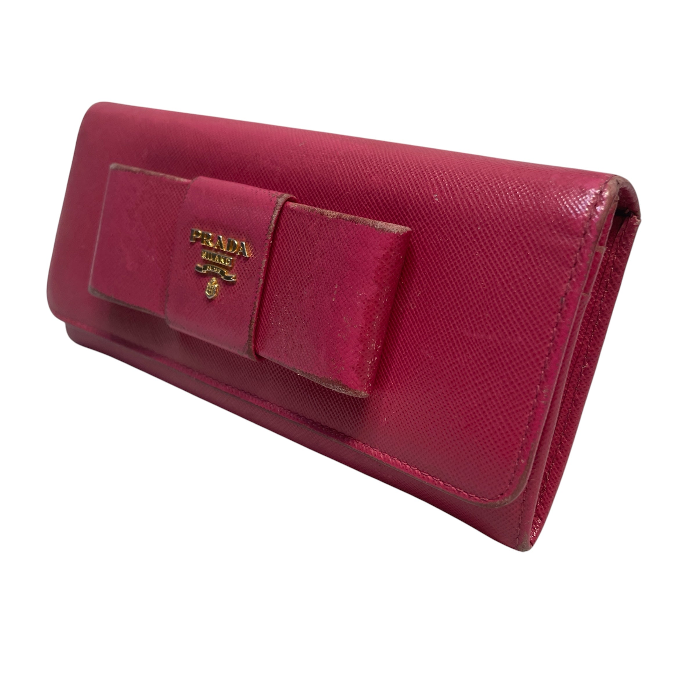 PRADA/Wallet/Leather/PNK/L's/SAFFIANO BOW CONTINENTAL view 10