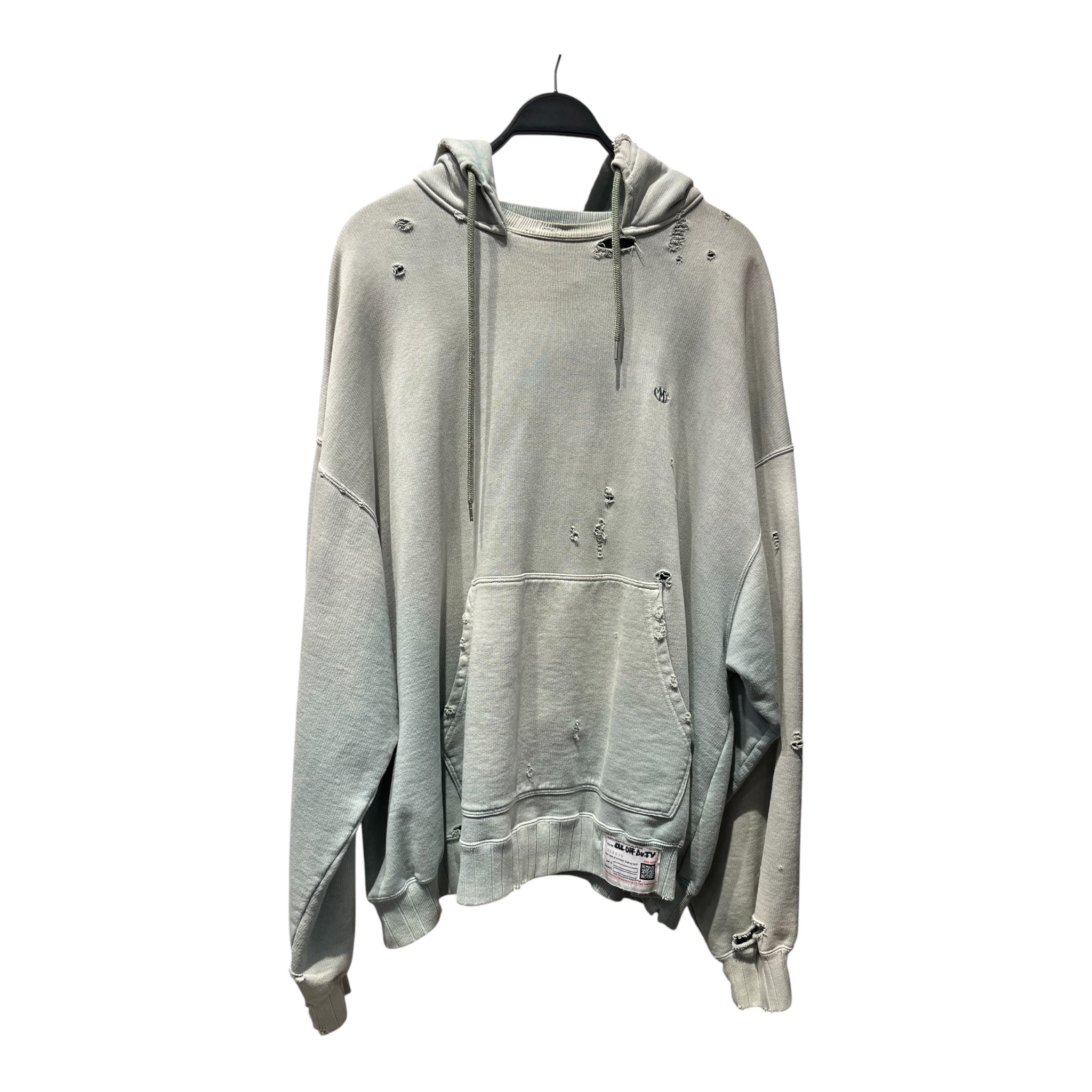MIHARA YASUHIRO/Hoodie/XL/Cotton/GRN/Oversize/MIHARA DECONSTRUCTED HOODIE view 1