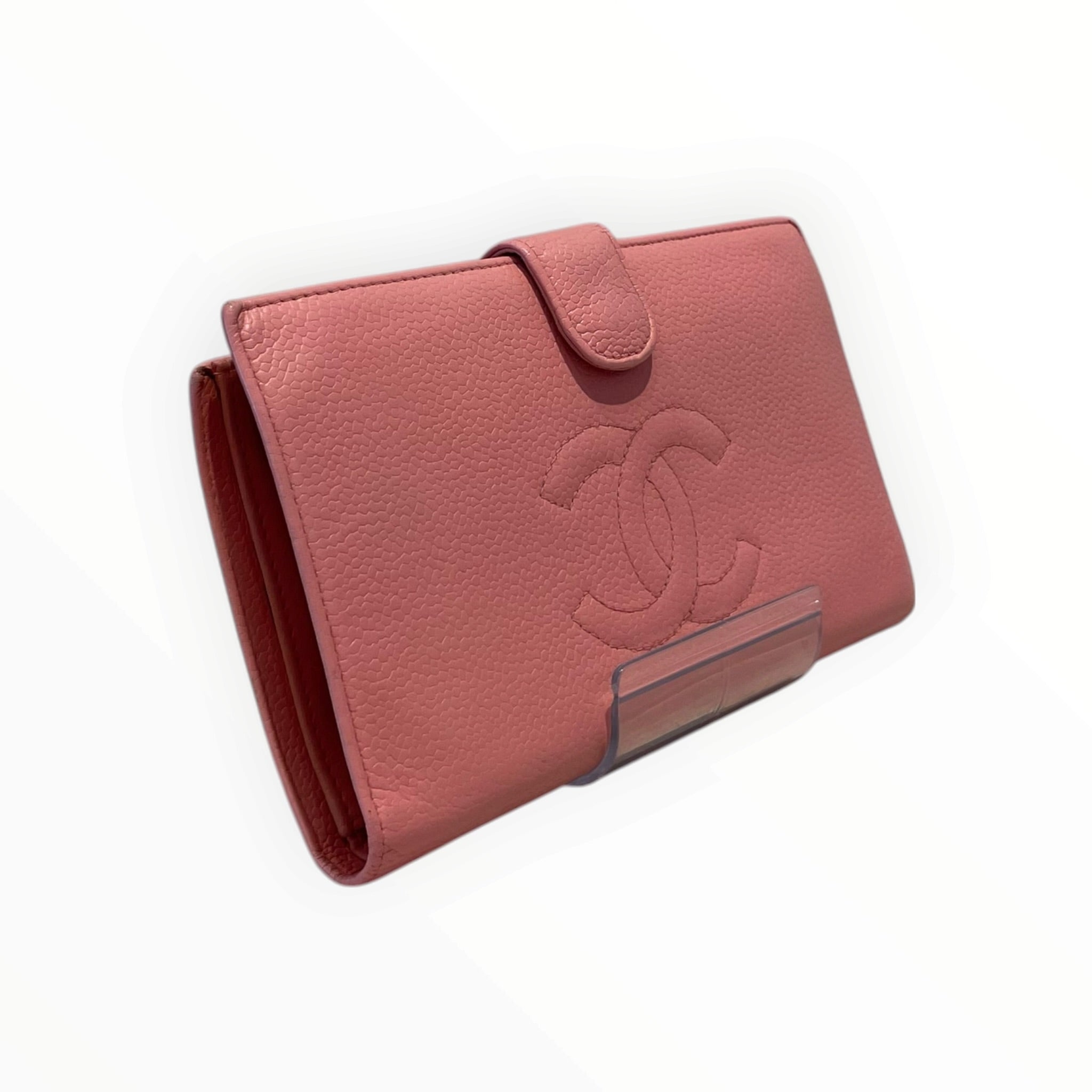 CHANEL/Wallet/Leather/PNK/L's/Caviar long cc kiss lock view 1