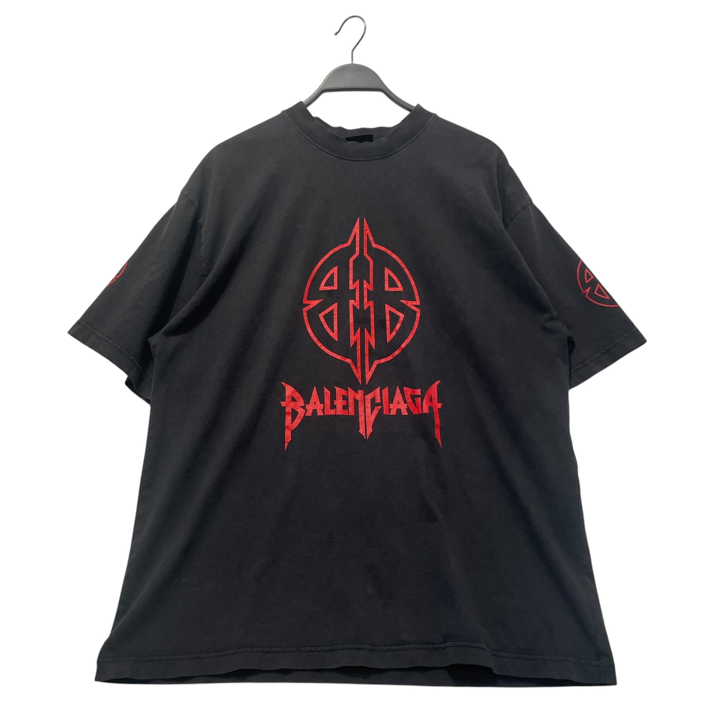 BALENCIAGA/T-Shirt/L/Cotton/BLK/Graphic/'Metal' Logo Graphic T-shirt view 1