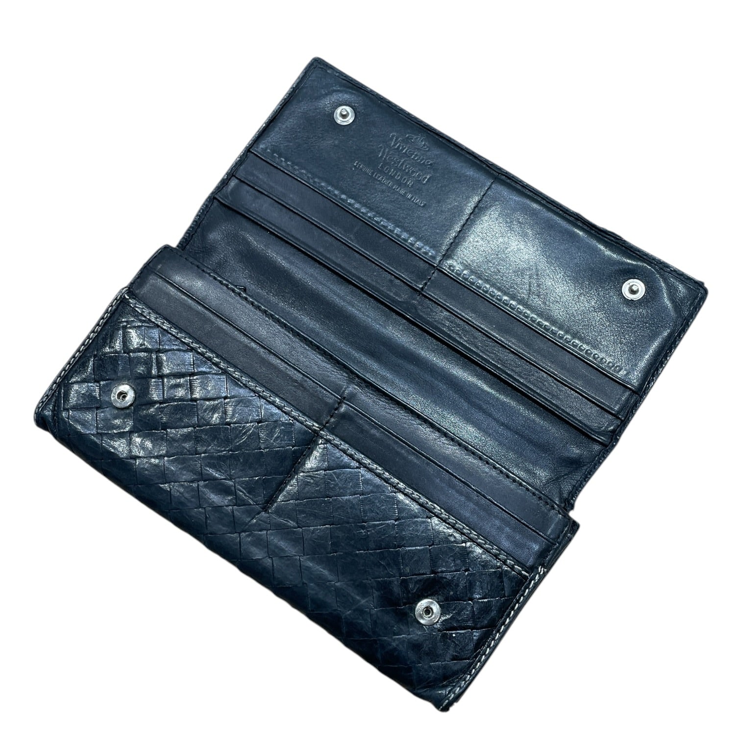 Vivienne Westwood/Wallet/Leather/BLK/L's/Woven w/ Silver Orb As is view 4