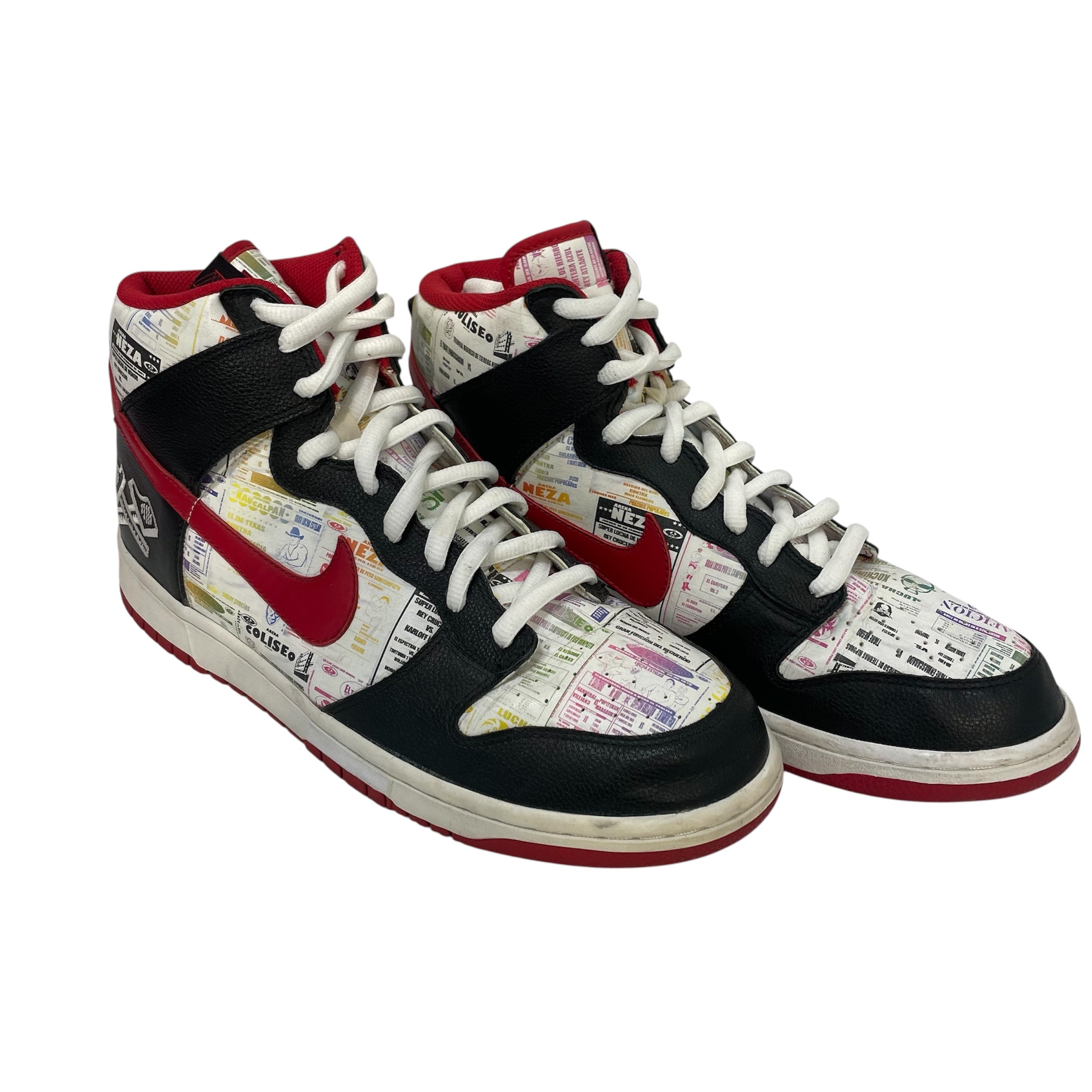 NIKE/DUNK HIGH PREMIUM/Hi-Sneakers/US 12/All Over Print/Leather/WHT/312786-061 view 1
