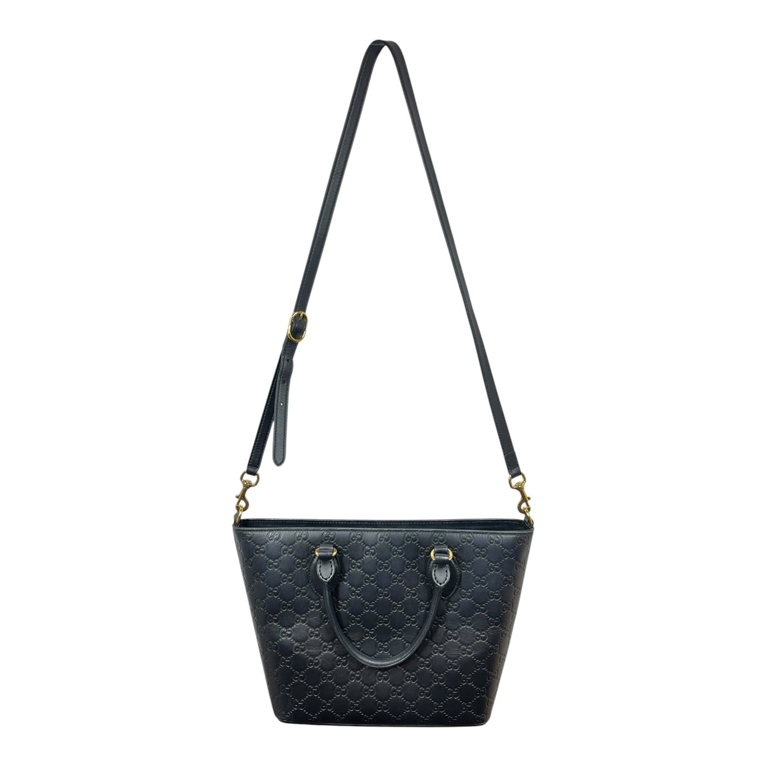 GUCCI/Tote Bag/Monogram/Leather/BLK/GUCCISSIMA LEATHER TOTE view 1