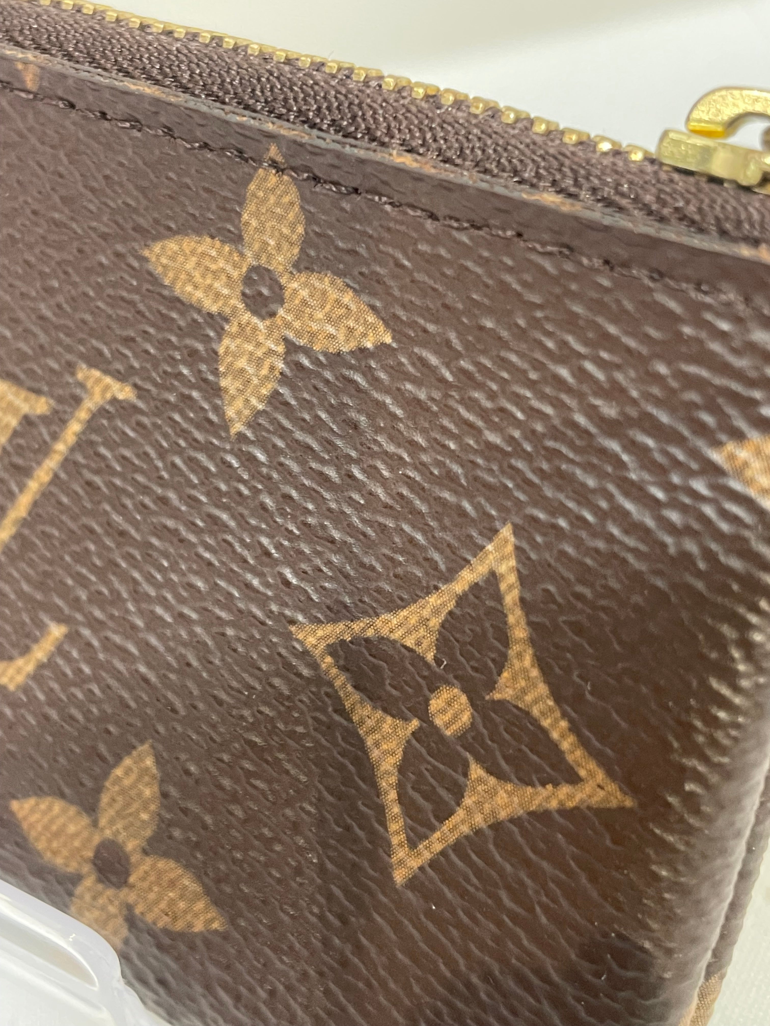 LOUIS VUITTON/Coin Wallet/Monogram/Leather/BRW/L's/clip key pouch view 6