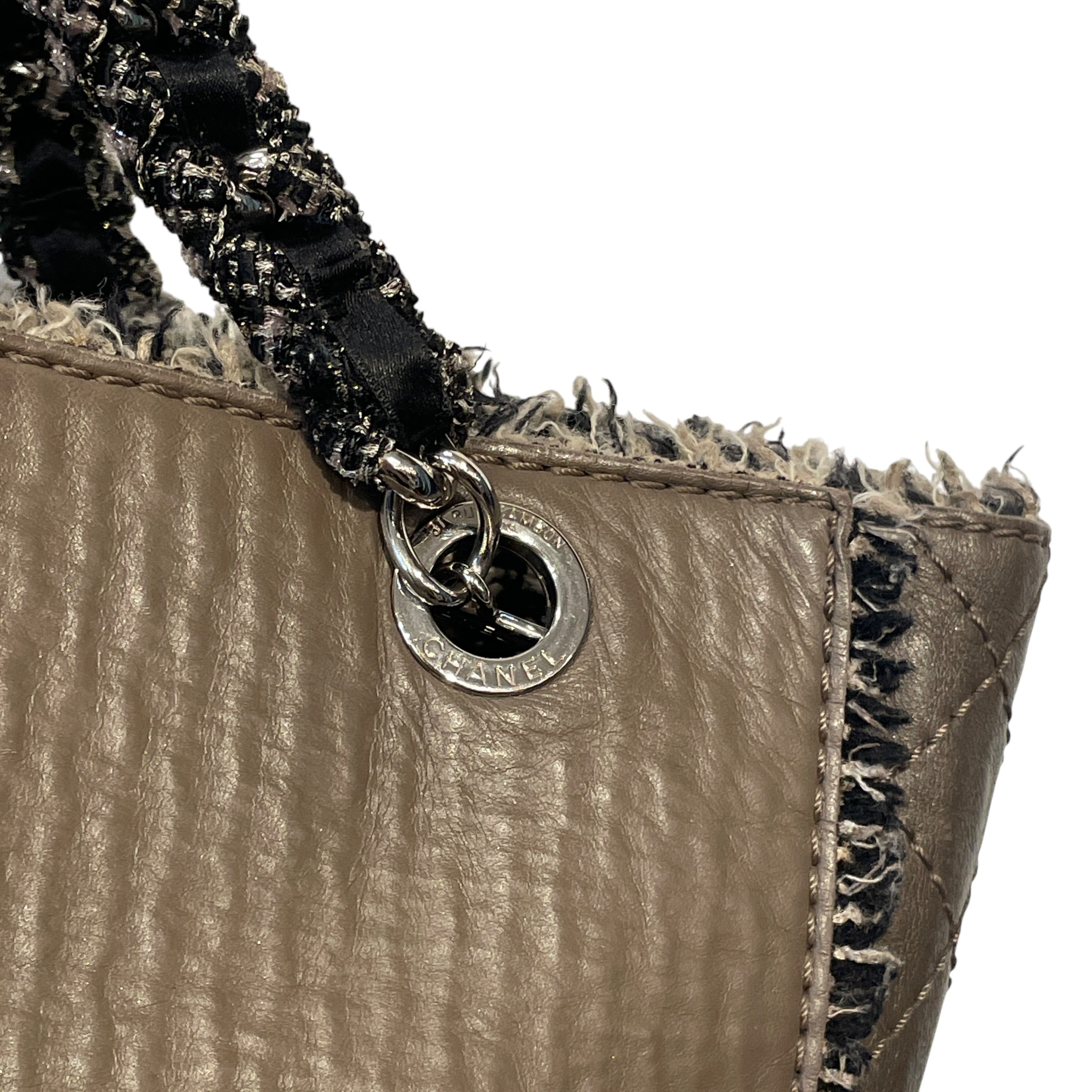 CHANEL/Tote Bag/Leather/BRW/TWEED HANDLE & INNER LINING view 5