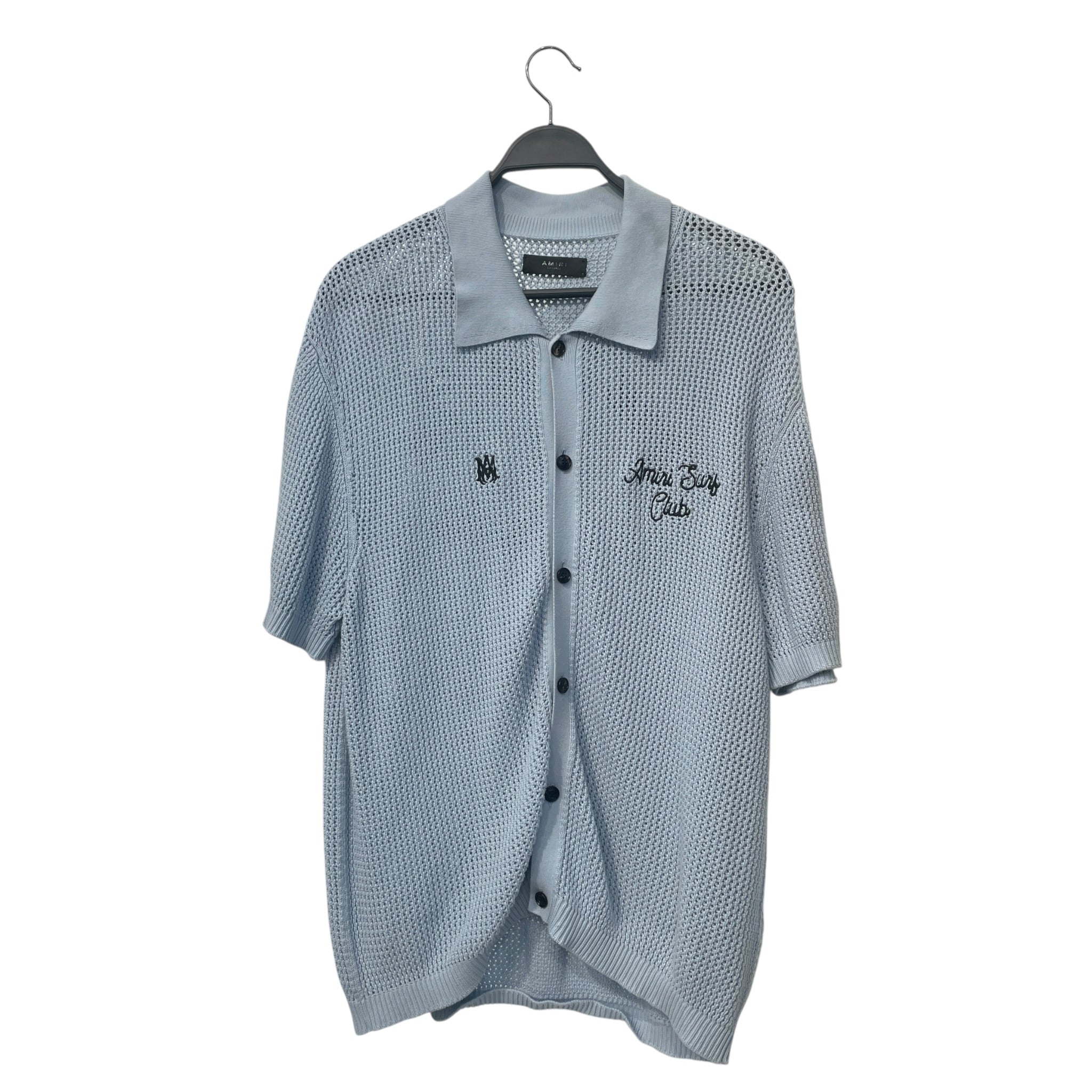 AMIRI/Polo Shirt/XXL/Cotton/BLU/surf club crochet polo shirt view 1