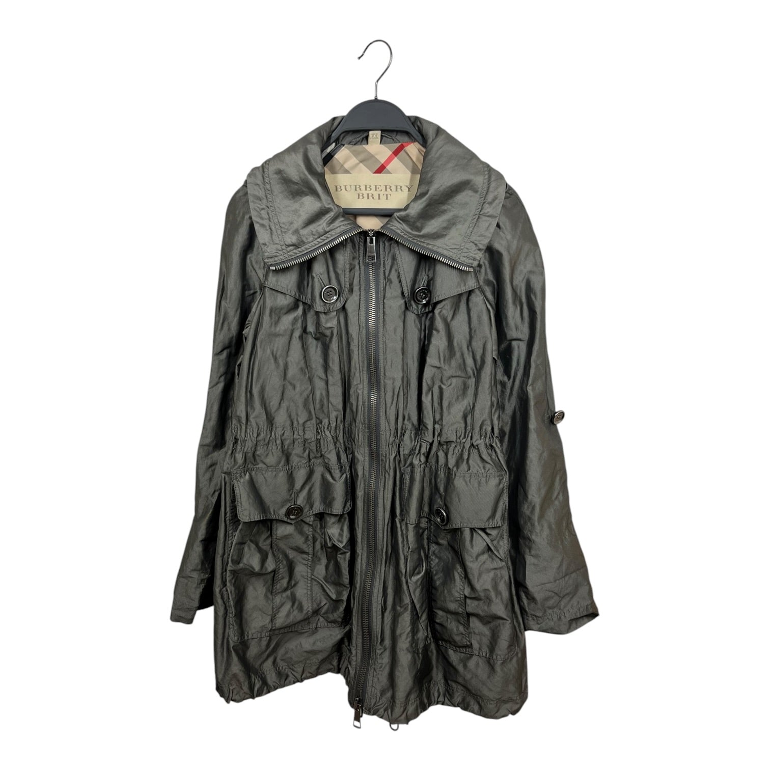 BURBERRY BRIT/Coat/4/Polyester/GRY/CARGO PARKA view 1