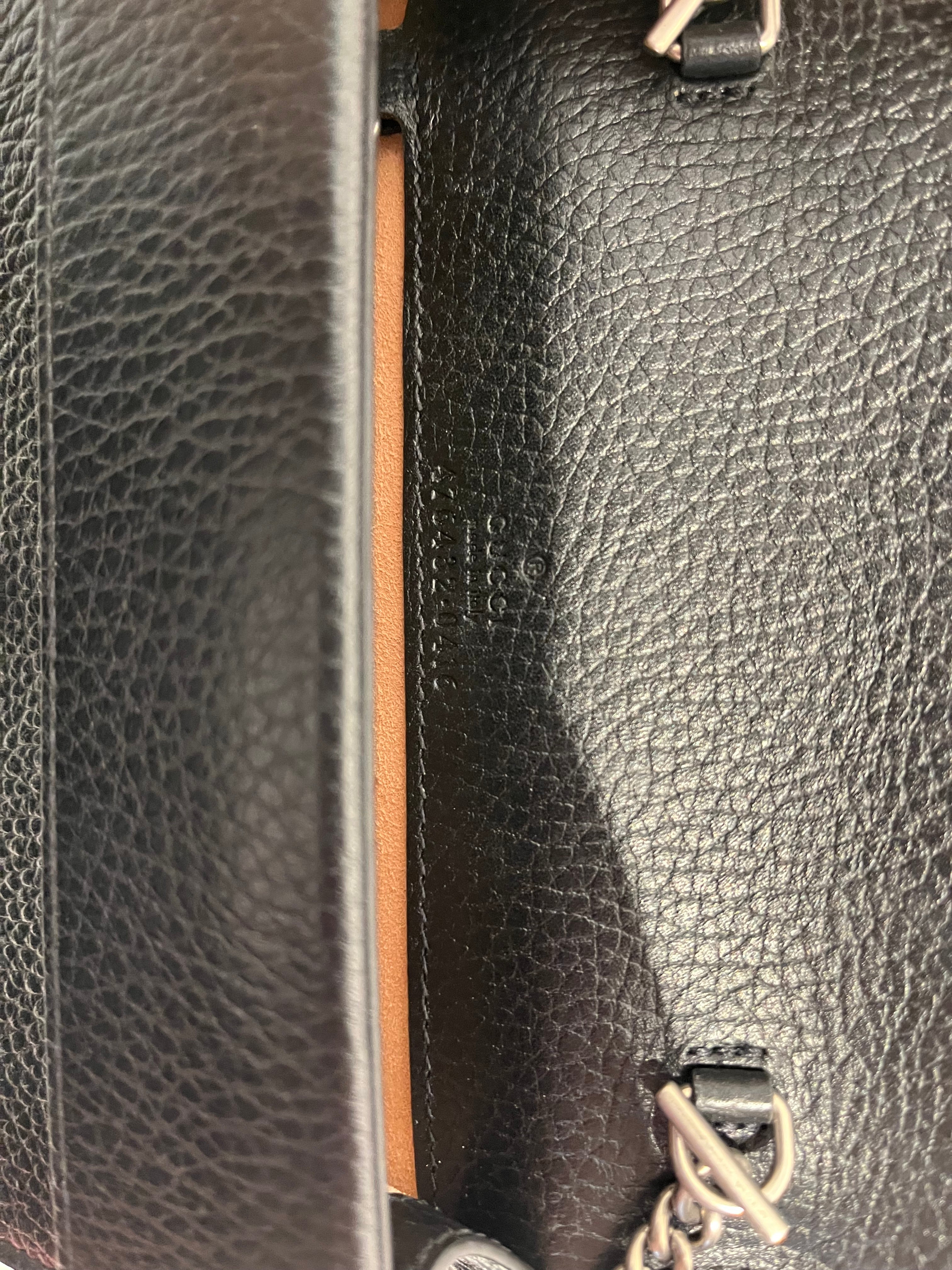 GUCCI/Cross Body Bag/Leather/BLK/Dionysus Super Mini Bag view 5
