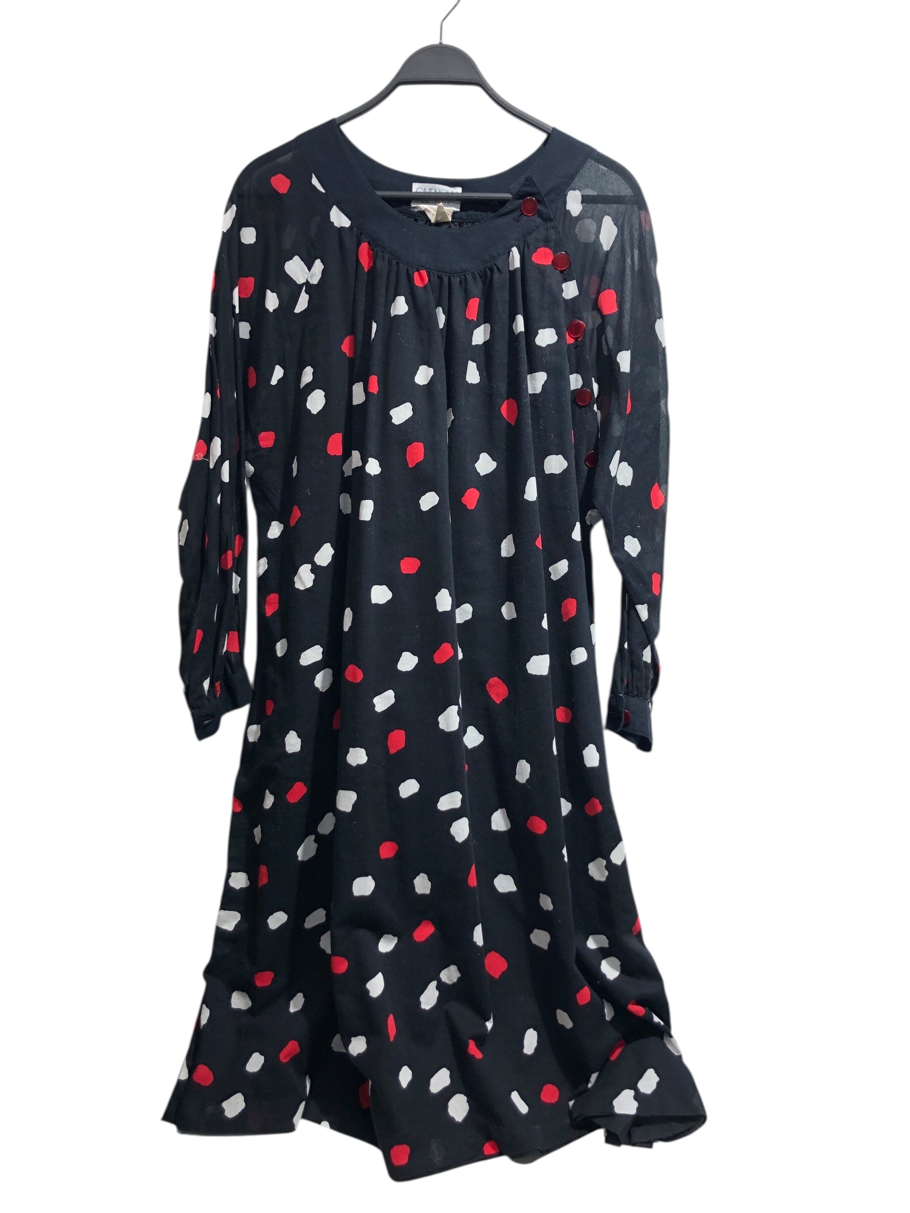 GIVENCHY/LS Dress/10/Polka dot/Cotton/BLK/en plus polka dot long dress view 1