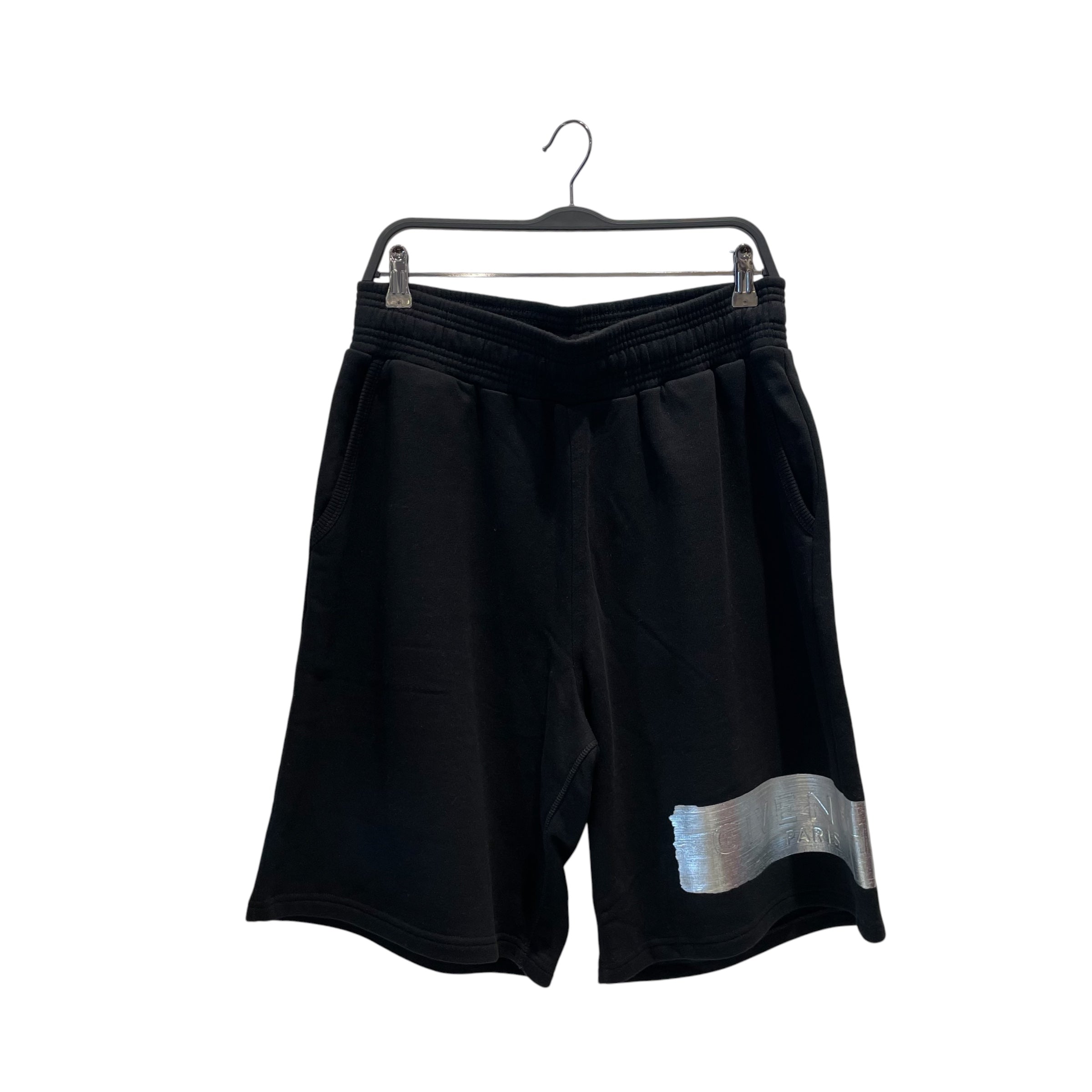 GIVENCHY/Shorts/L/Cotton/BLK/OVERSZIED SILVER LOGO SHORTS view 1