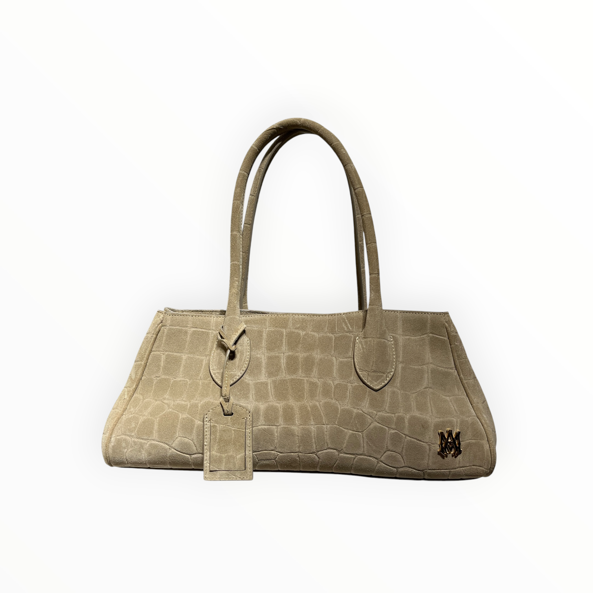AMIRI/Hand Bag/Animal Pattern/Suede/BEG/top handles view 1