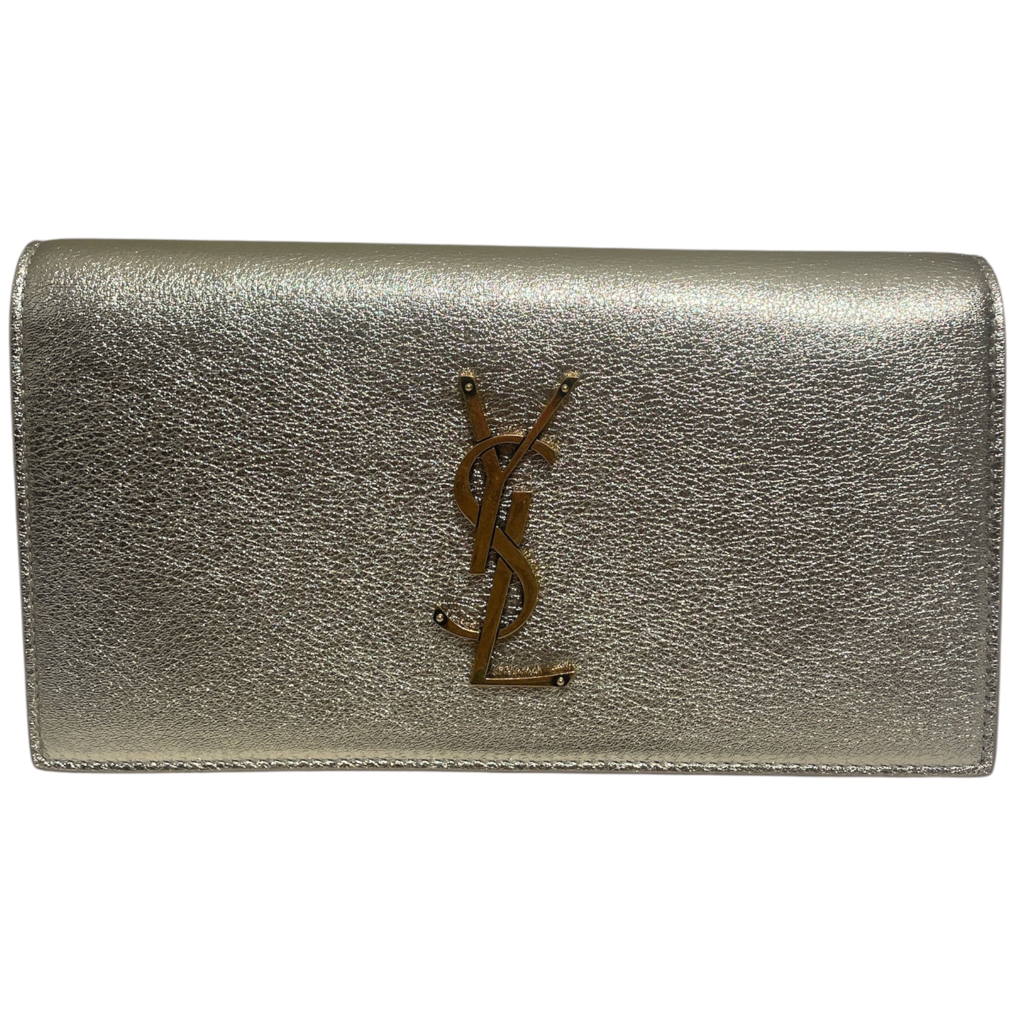 YVES SAINT LAURENT/Long Wallet/Glitter/Leather/GLD/ view 1