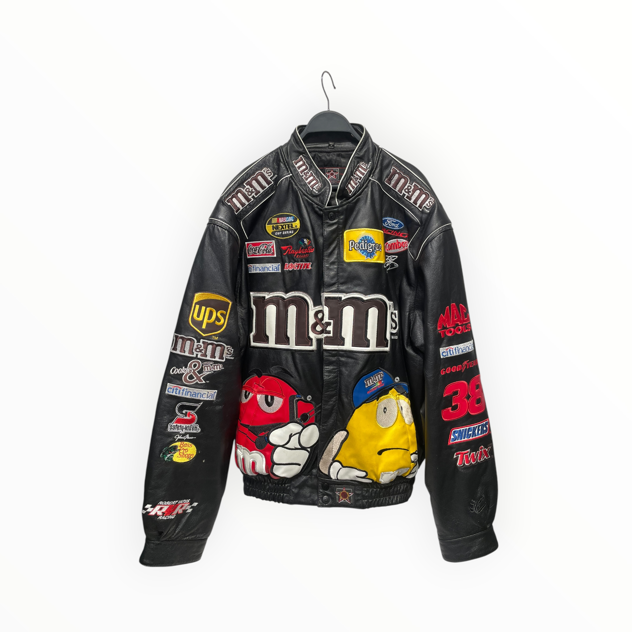 JEFF HAMILTON/Leather Jkt/XL/Leather/BLK/All Over Print/NASCAR M&M'S RACING JACKET view 1