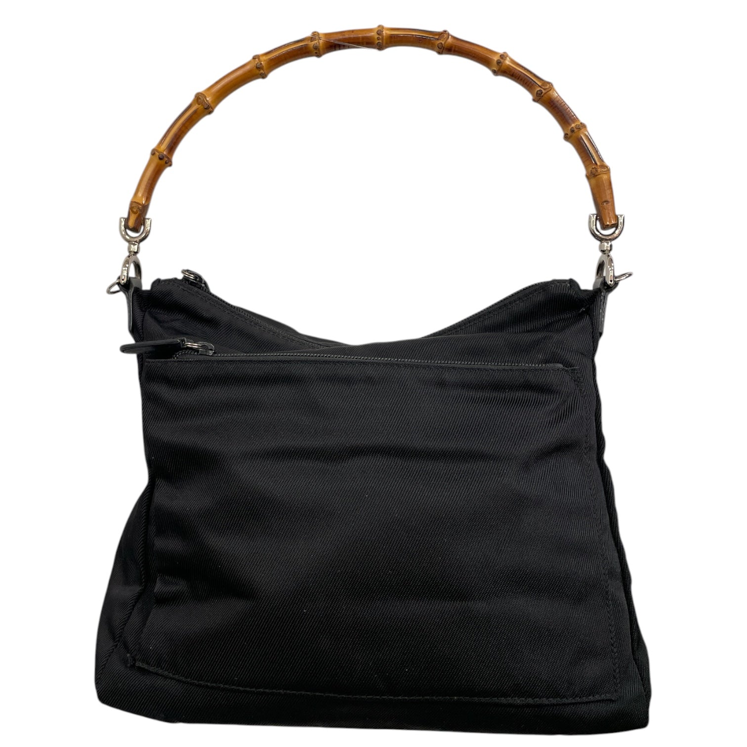 GUCCI/Hand Bag/Nylon/BLK/Bamboo Nylon Hobo Bag view 1