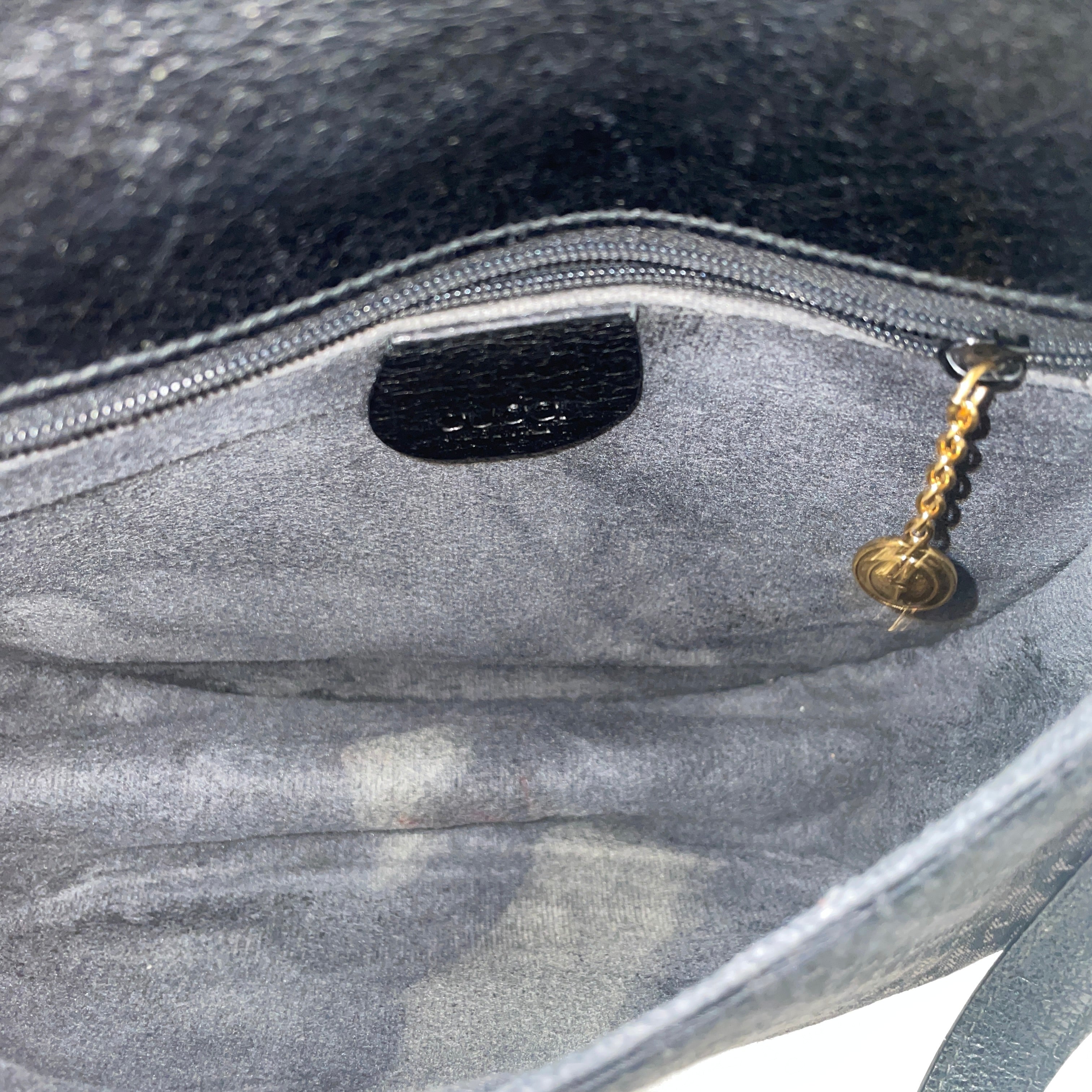 GUCCI/Cross Body Bag/All Over Print/Leather/BLK/gld detail/ logo all over view 6