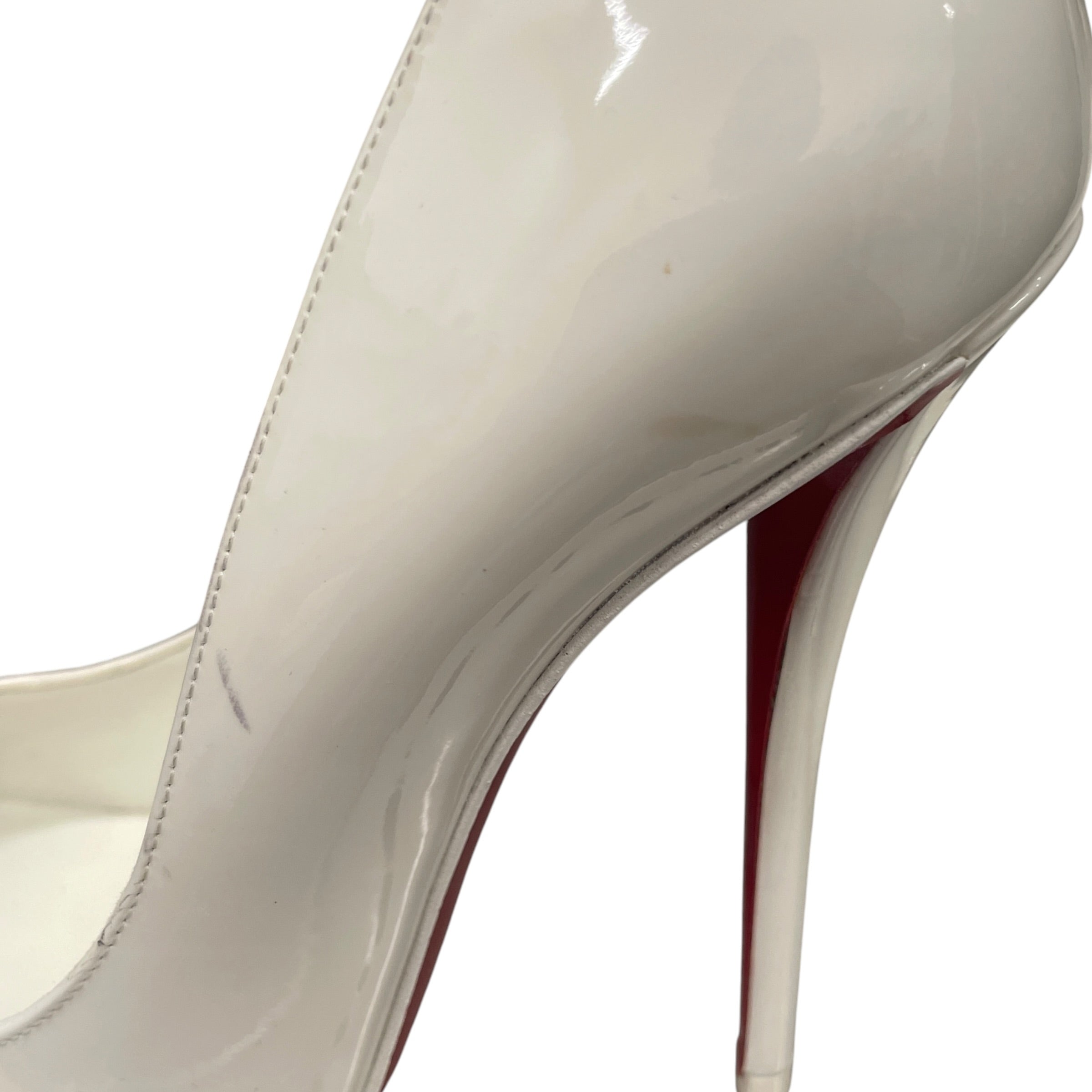Christian Louboutin/Heels/EU 38/WHT/PATENT Z SOLE/RED BOTTOM view 5