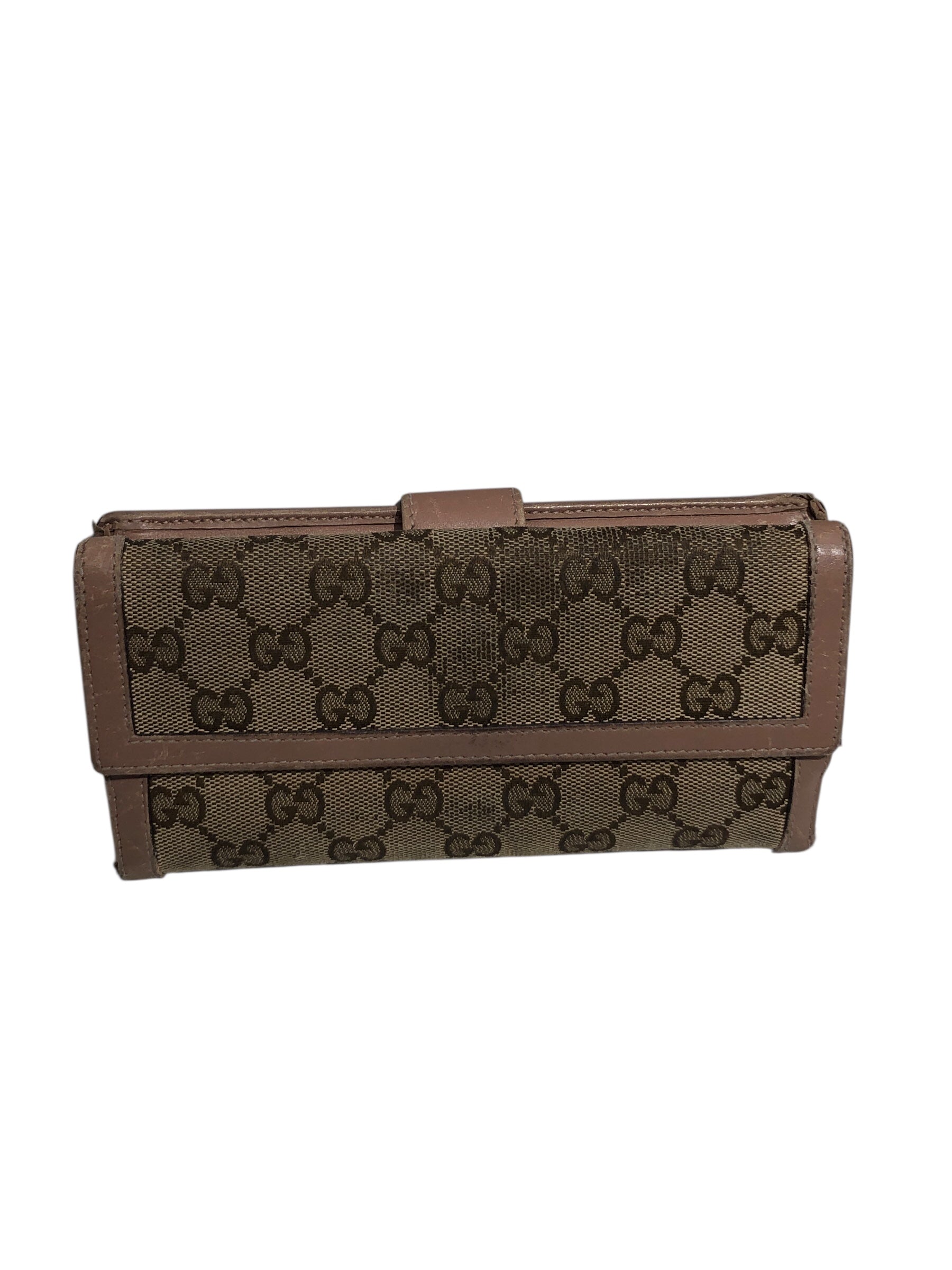 GUCCI/Trifold Wallet/Monogram/Cotton/BRW/L's/ view 2