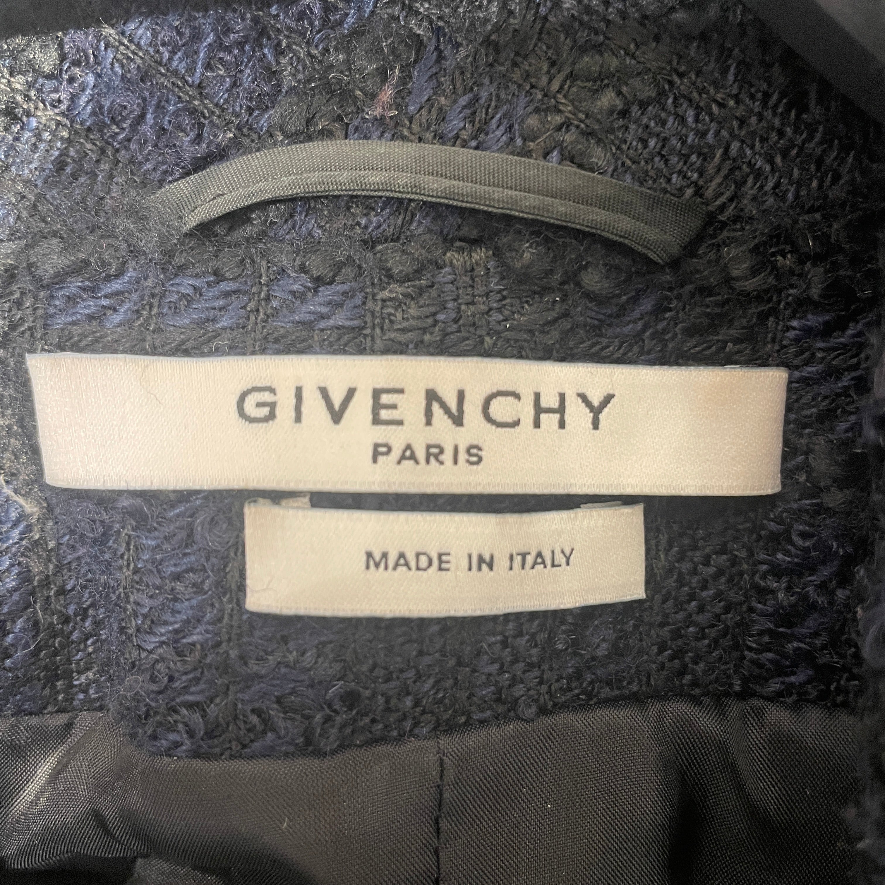 GIVENCHY/Tailored Jkt/38/Plaid/Acrylic/NVY/ view 3