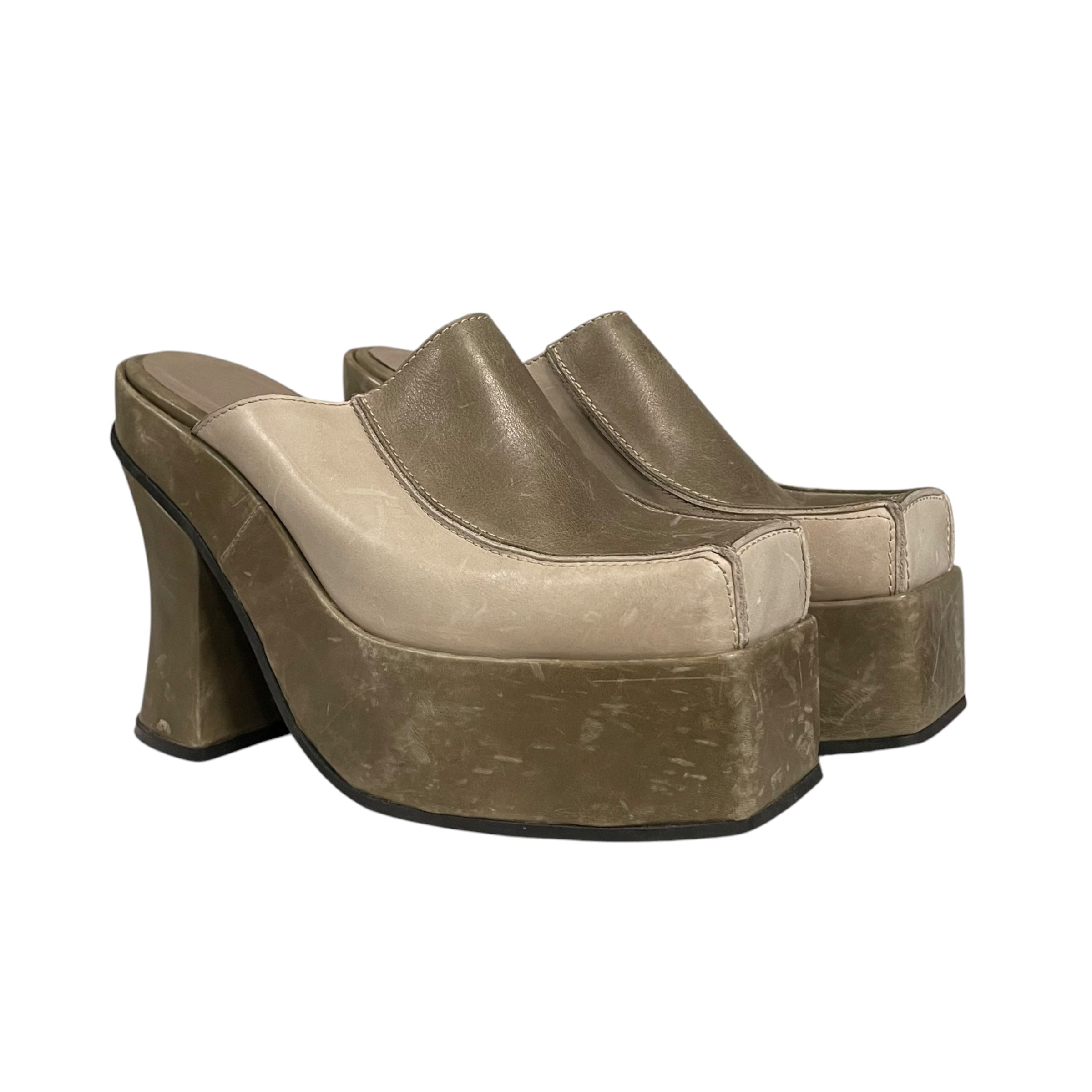 ECKHAUS LATTA/Heels/EU 41/Leather/GRN/SQUARE TOE 2 TONE view 1