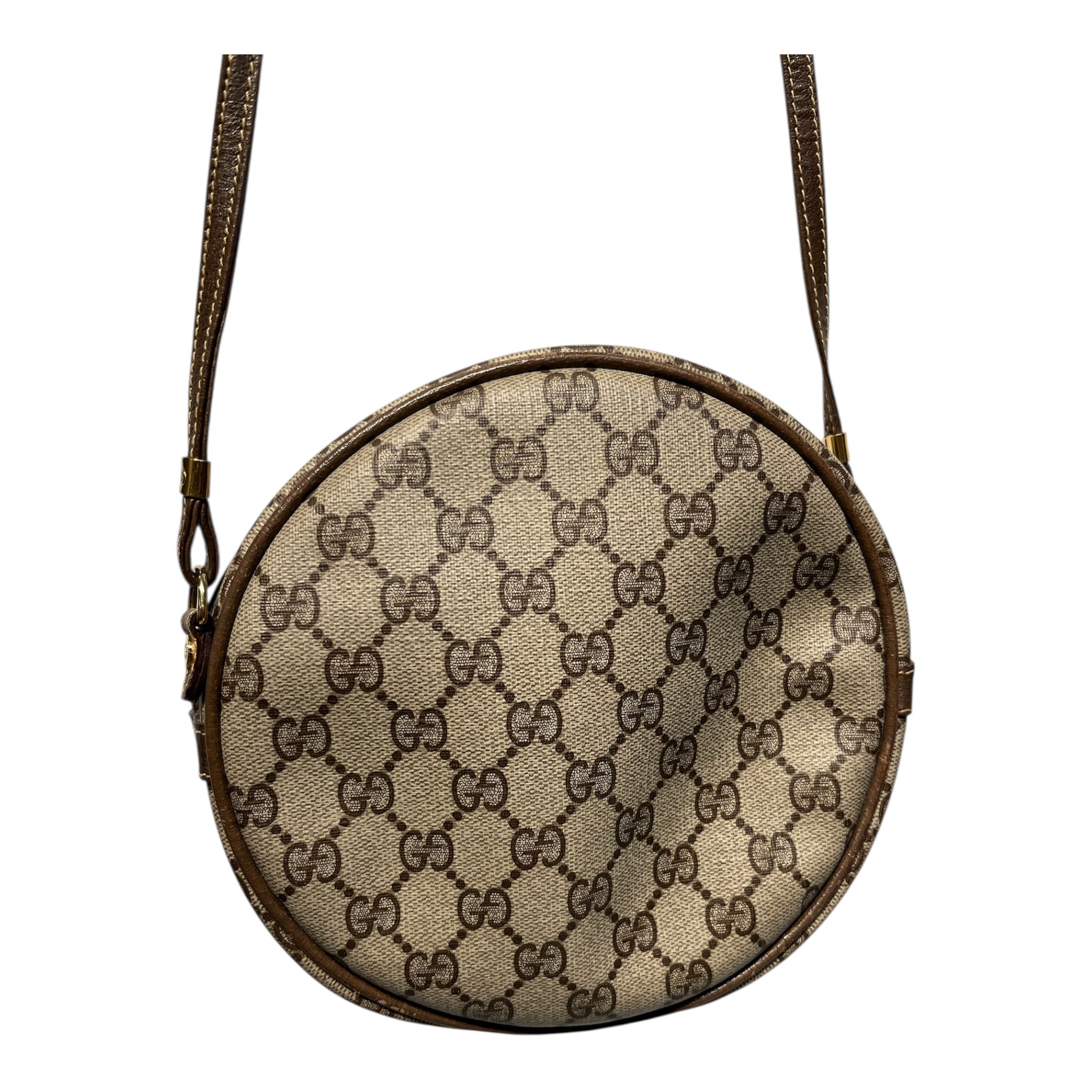 GUCCI/Cross Body Bag/Monogram/Tweed/KHK/Circle/Old Gucci view 4