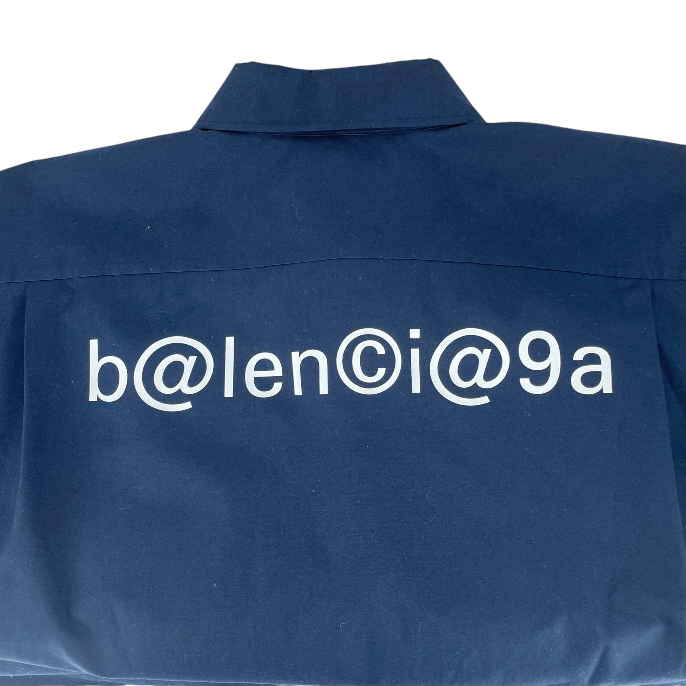 BALENCIAGA/SS Shirt/L/Cotton/NVY/CA 00985 EMBRD B ON FRNT view 4