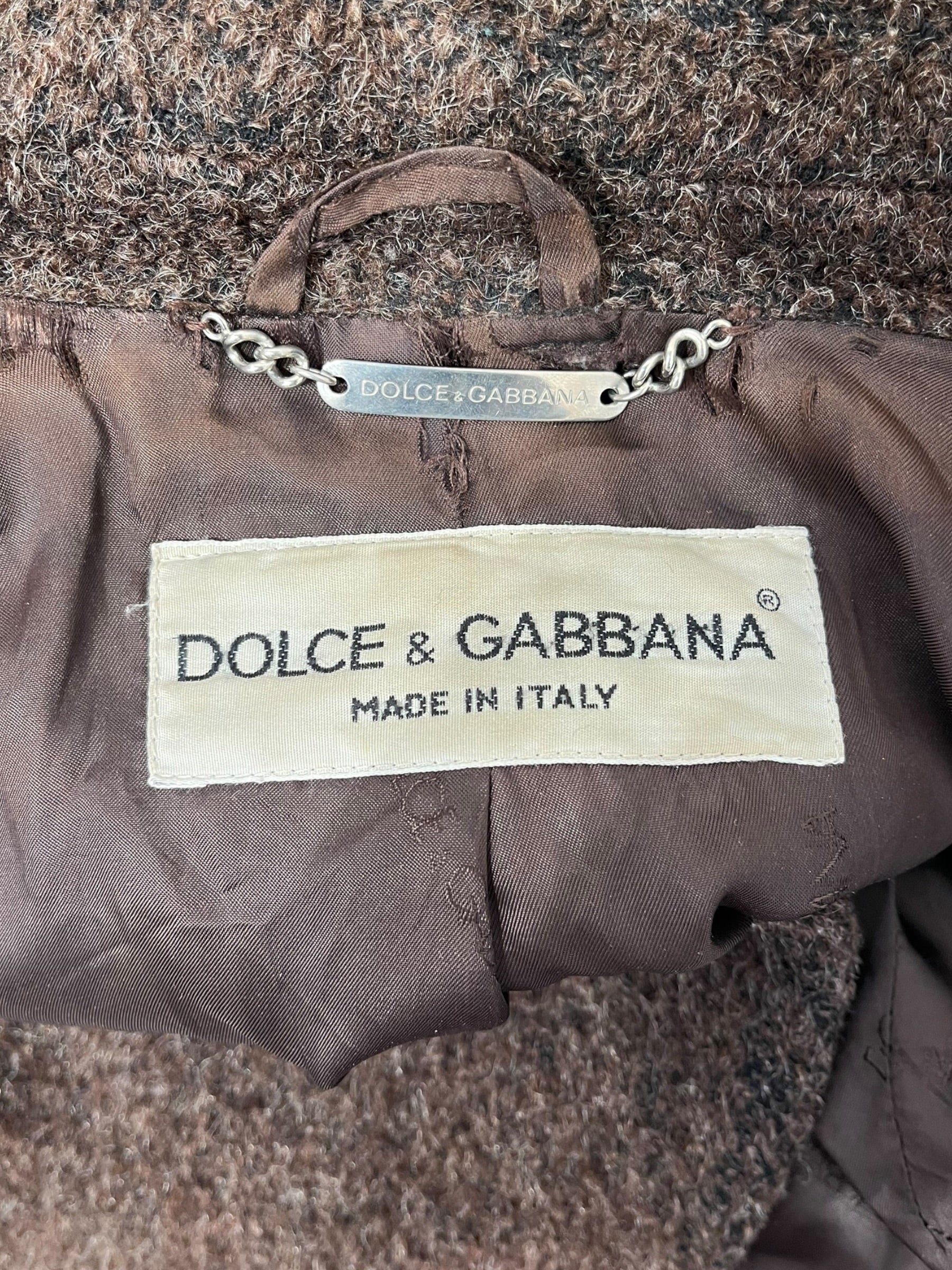 Vintage/DOLCE&GABBANA/Jacket/48/BRW/FRONT FLAP POCKET TEXTURED JKT view 3