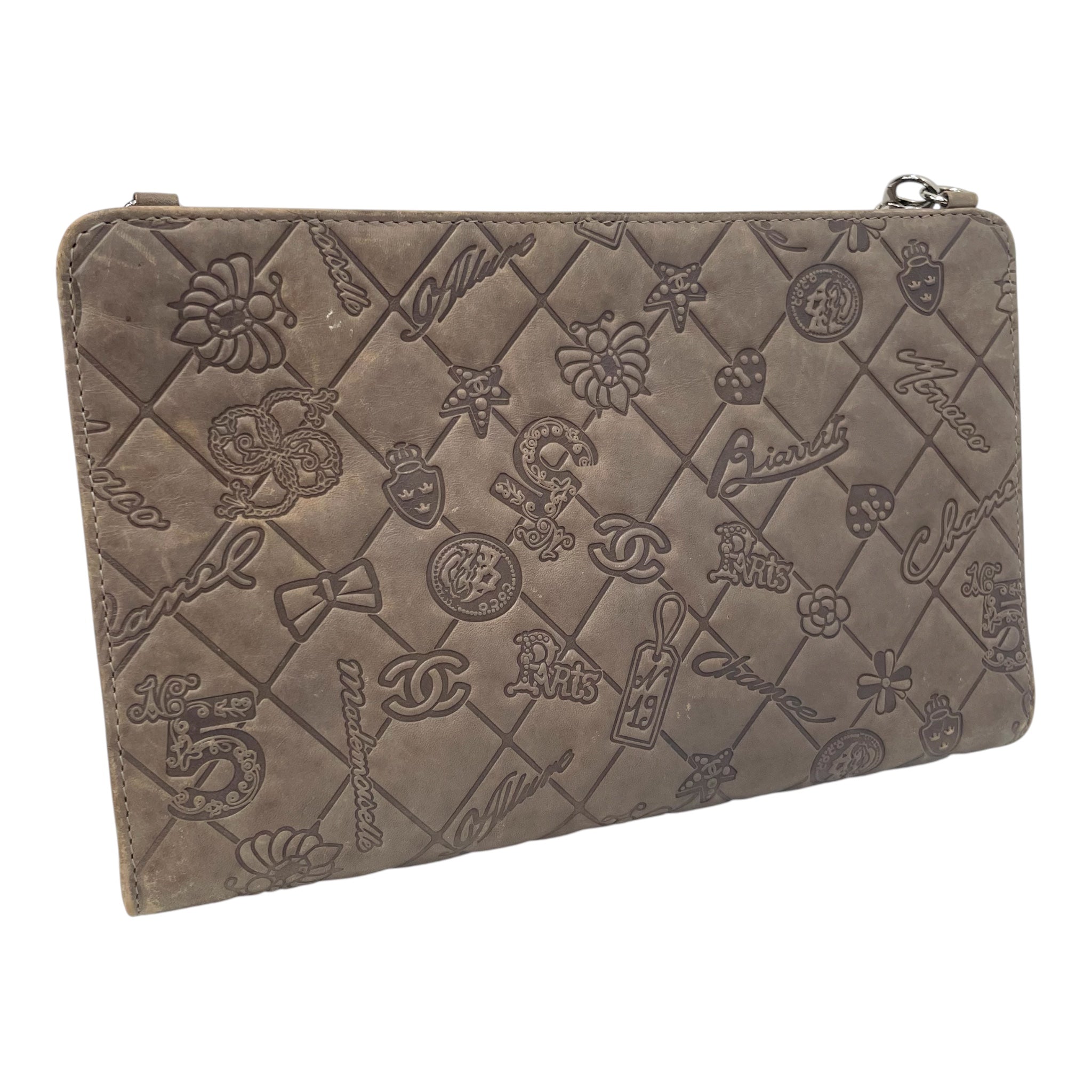 CHANEL/Clutch Bag/Monogram/Lambskin/GRY/LUCKYSYMBOL view 1
