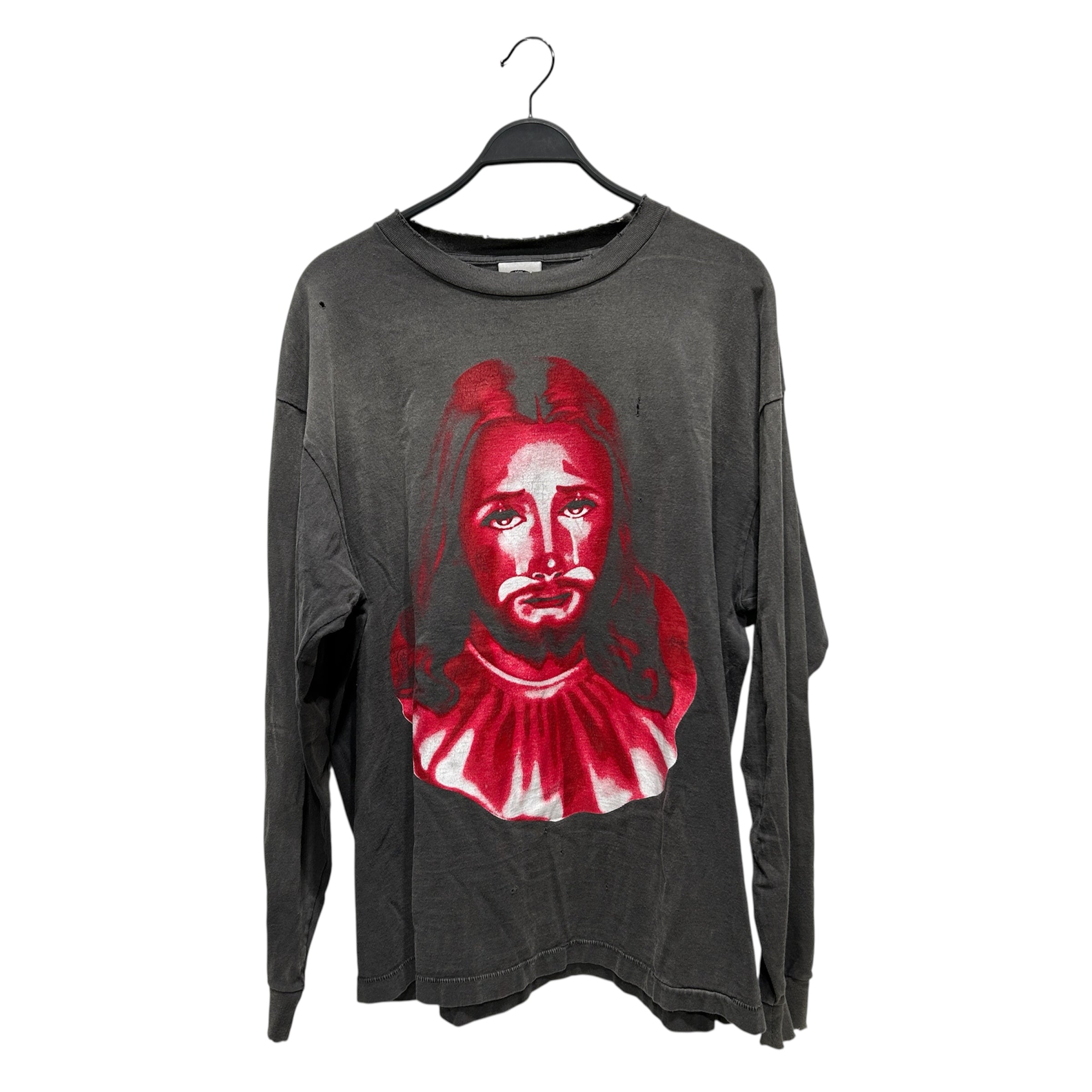SAINT MICHAEL/BORN X RAISED/LS T-Shirt/XXL/Cotton/GRY/born a sinner raised a saint view 1