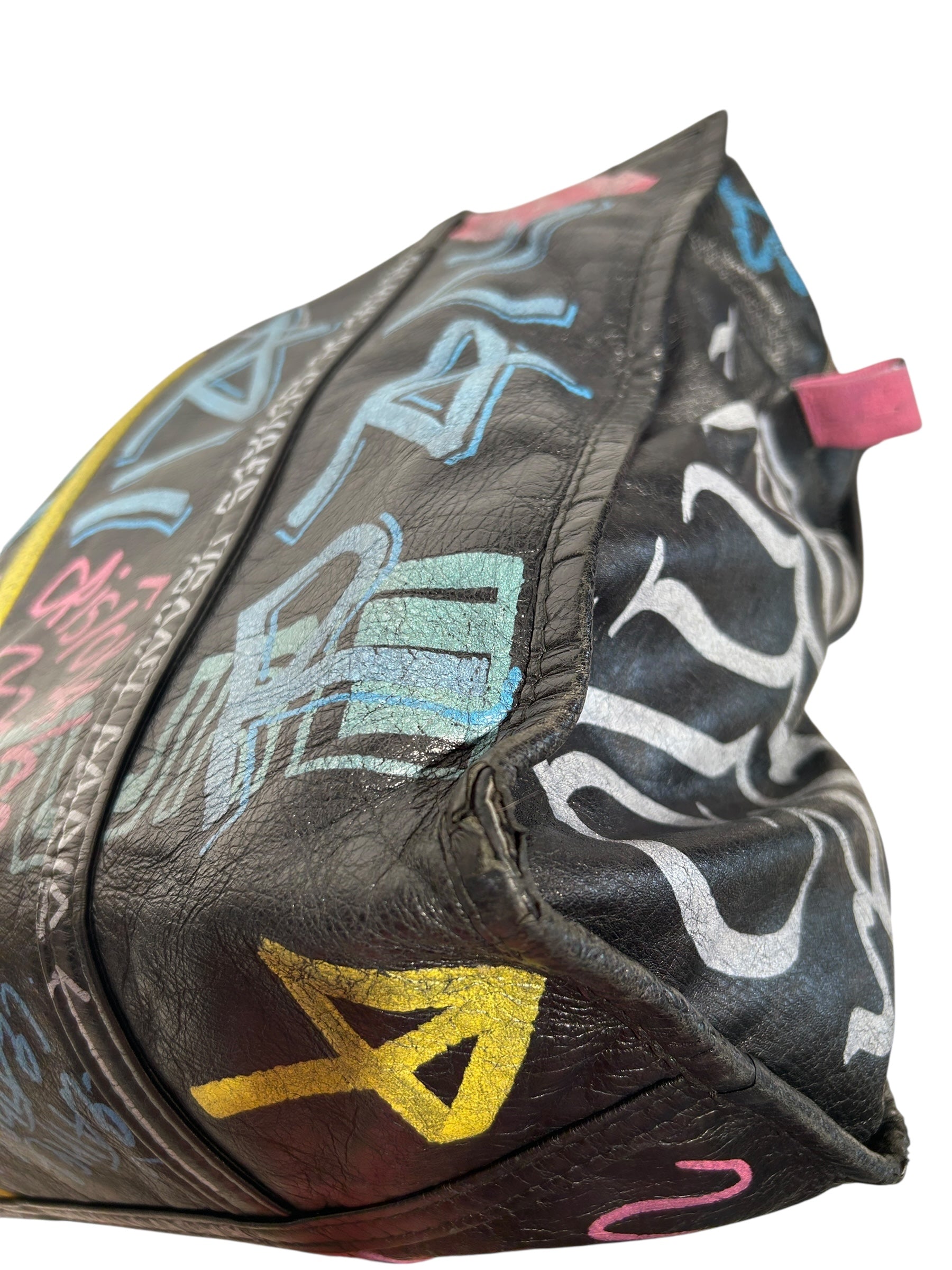 BALENCIAGA/Tote Bag/OS/BLK/Graffiti Bazar Tote view 7