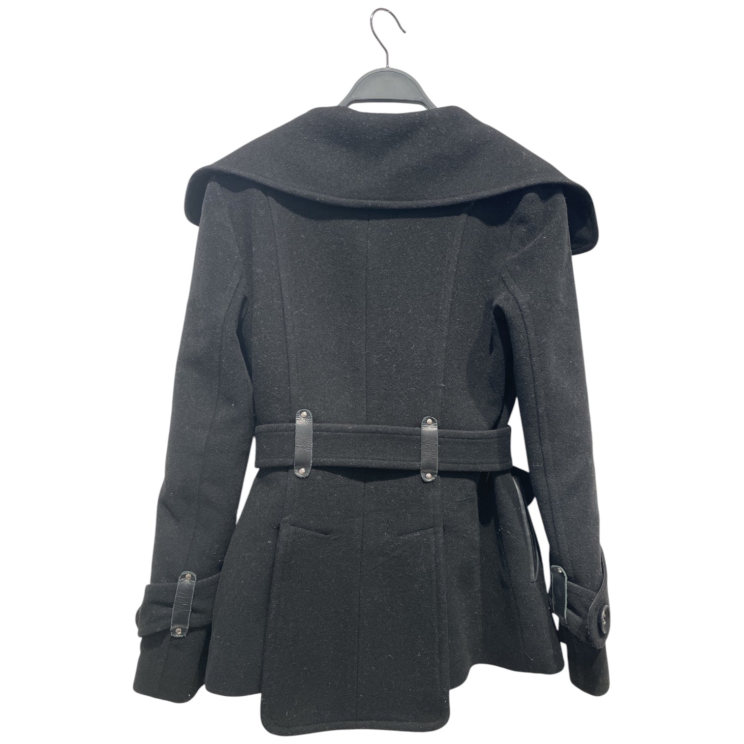 MACKAGE/Coat/XS/Wool/BLK/Belted on wrist and waist view 2