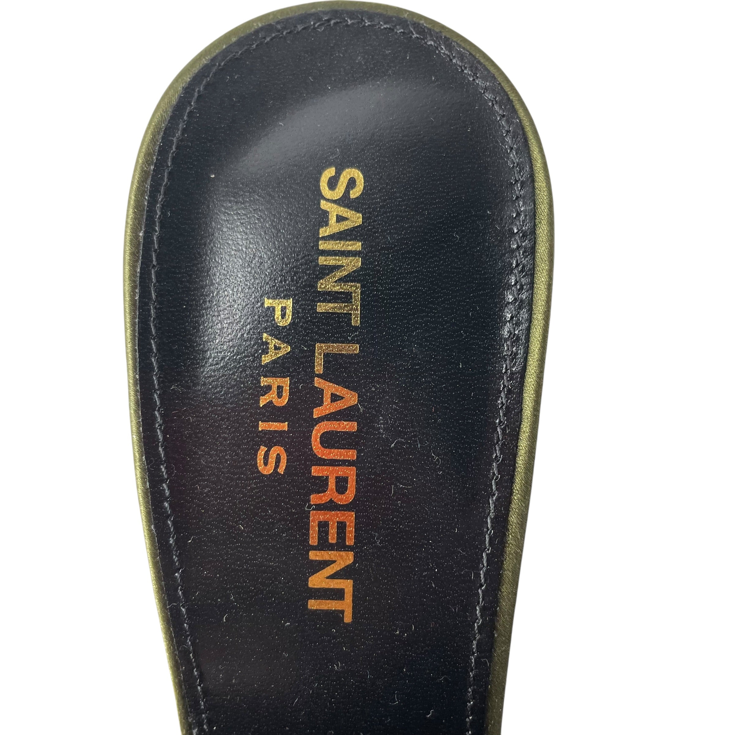 SAINT LAURENT/Heels/EU 37.5/Silk/GRN/BNWT BEDAZZLED CLASP view 3