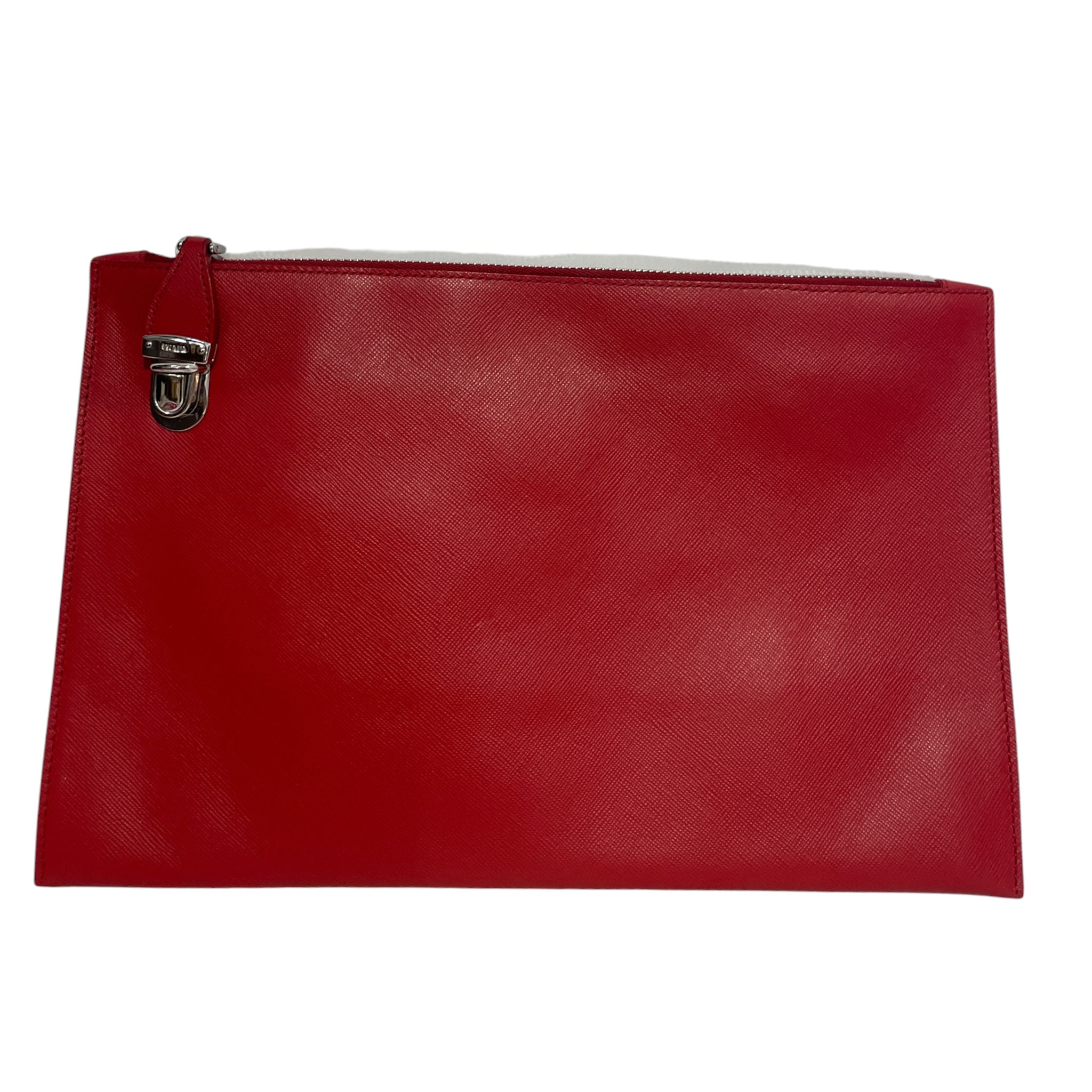 PRADA/Clutch Bag/Leather/RED/Lux Clutch view 1