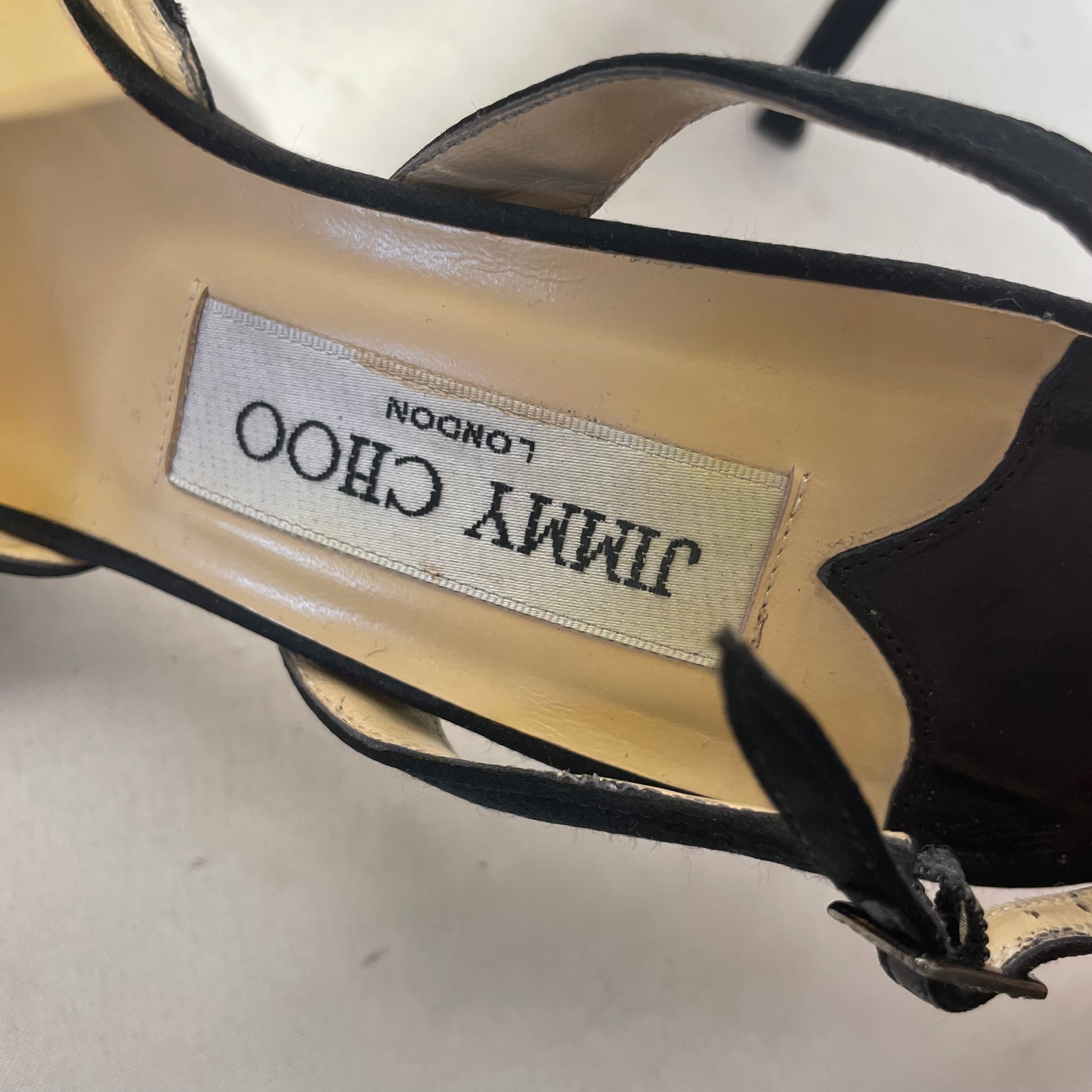 JIMMY CHOO/Heels/EU 38/Cotton/BLK/ view 3