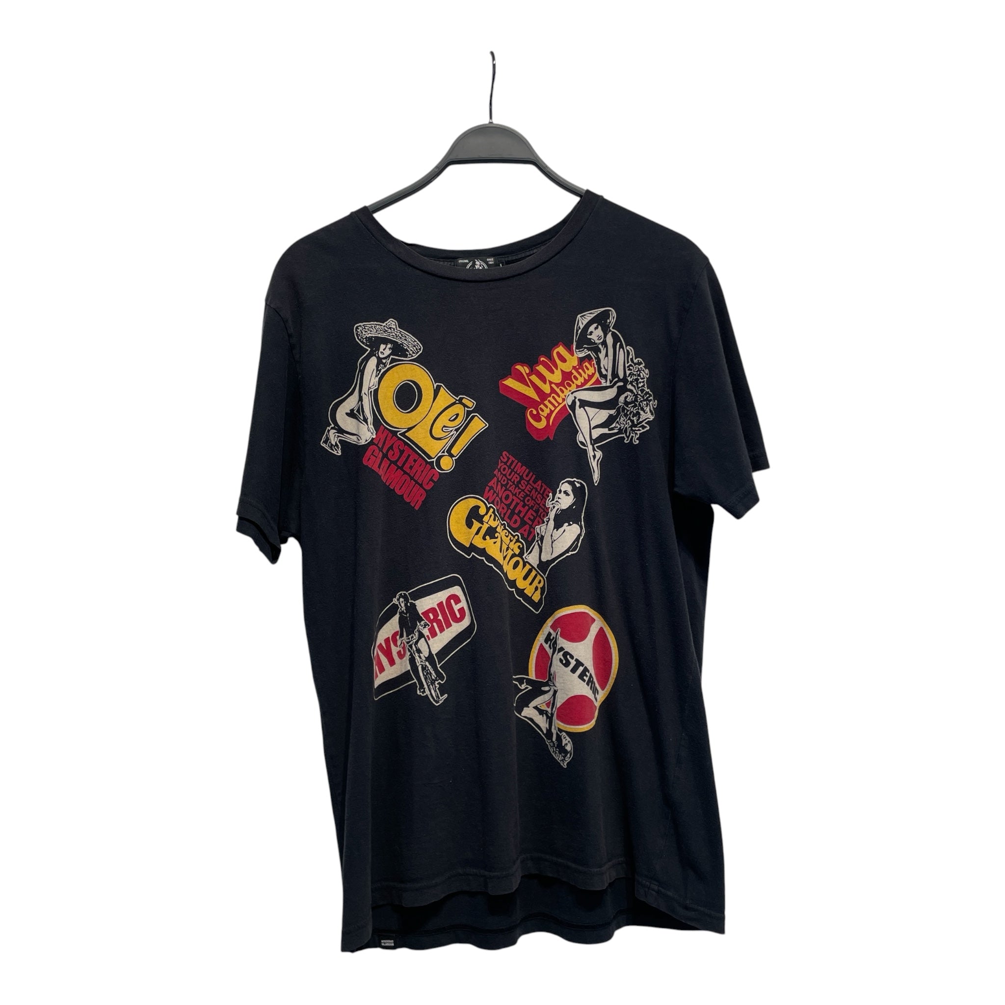 HYSTERIC GLAMOUR/T-Shirt/L/Cotton/BLK/Graphic/VIVA CAMBODIA view 1