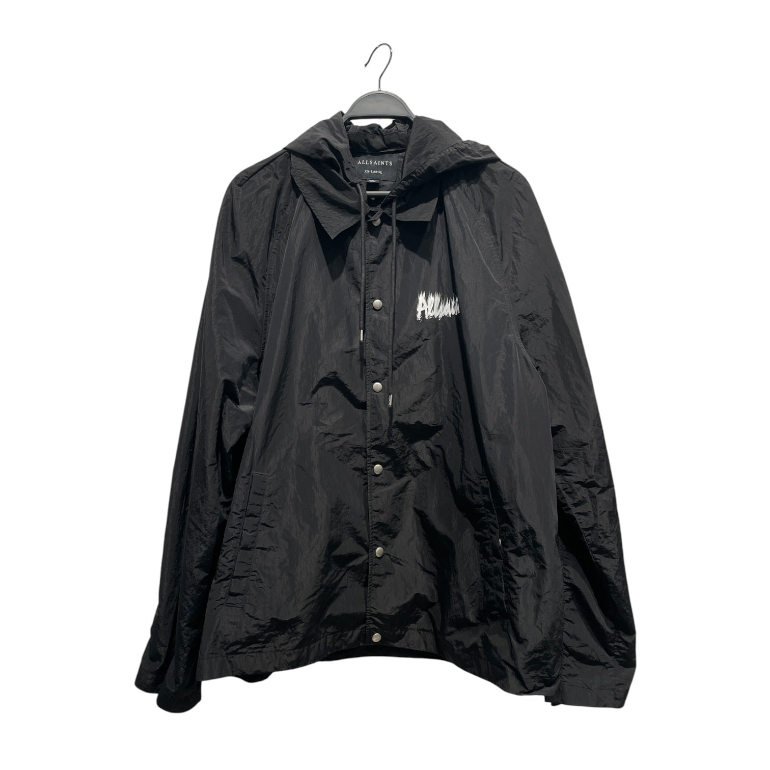 ALLSAINTS/Windbreaker/XXL/Nylon/BLK/Black Button Down Windbreaker view 1